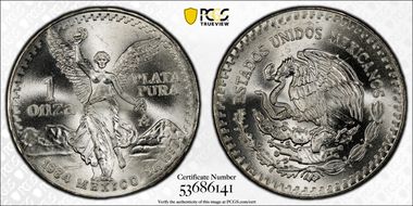 1984-Mo Onza Libertad Ag MS67