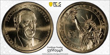 2014-P $1 Franklin D. Roosevelt Position B MS67