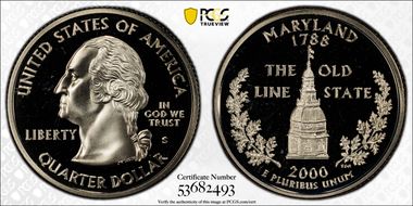 2000-S 25C Maryland PR69DCAM