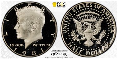 1981-S 50C Type 1 PR69DCAM