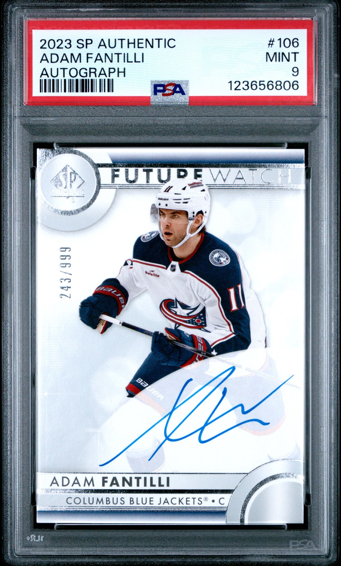 2023 Sp Authentic Adam Fantilli #106 (Autograph) Mint 9 front