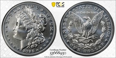 2025 $1 Morgan Dollar First Strike MS70