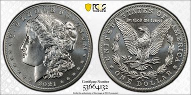 2021-S $1 Morgan Dollar 100th Anniversary MS70