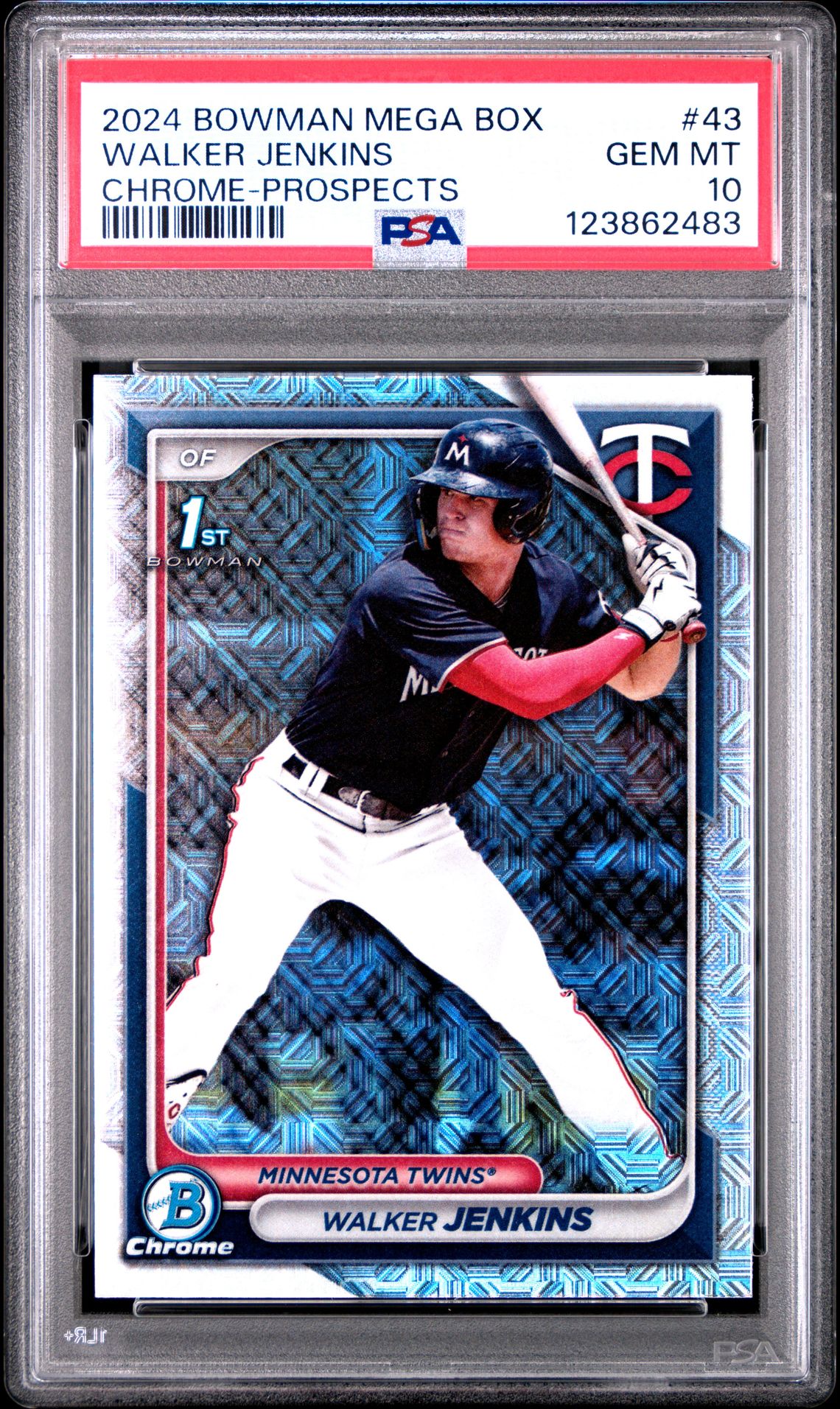 2024 Bowman Mega Box Chrome Prospects Walker Jenkins #43 Gem Mt 10 front
