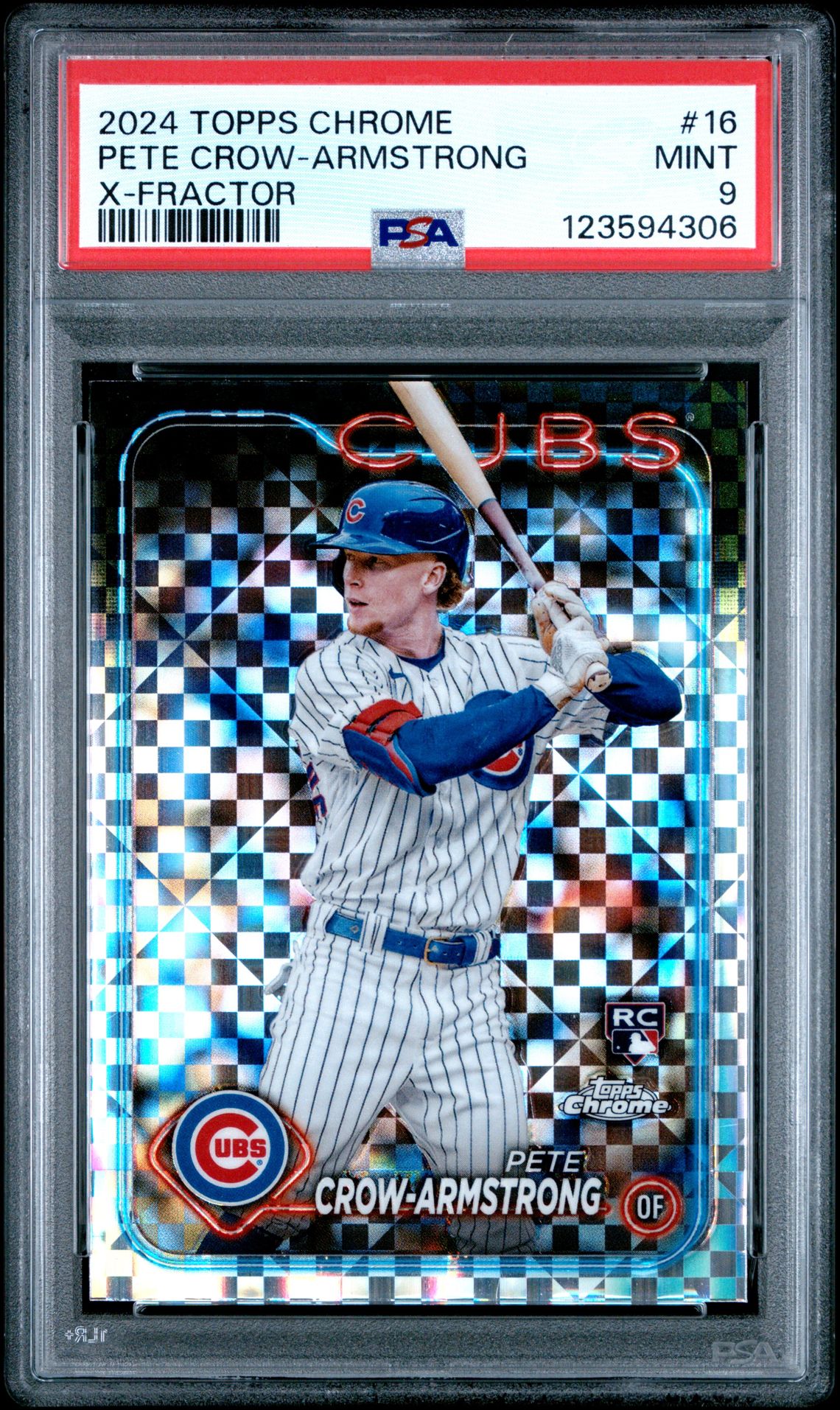 2024 Topps Chrome Pete Crow-Armstrong #16 (X-Fractor) Mint 9 front