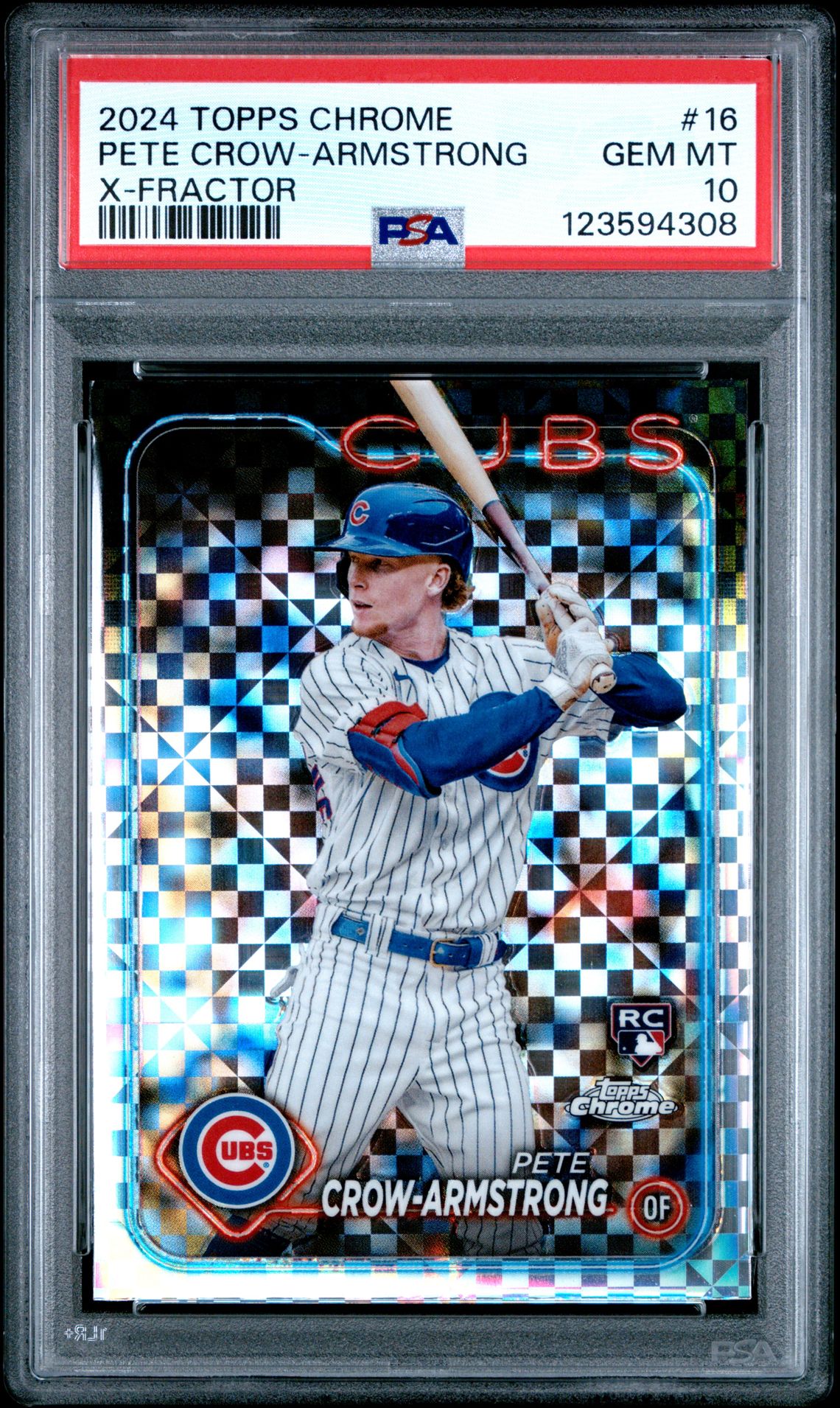2024 Topps Chrome Pete Crow-Armstrong #16 (X-Fractor) Gem Mt 10 front
