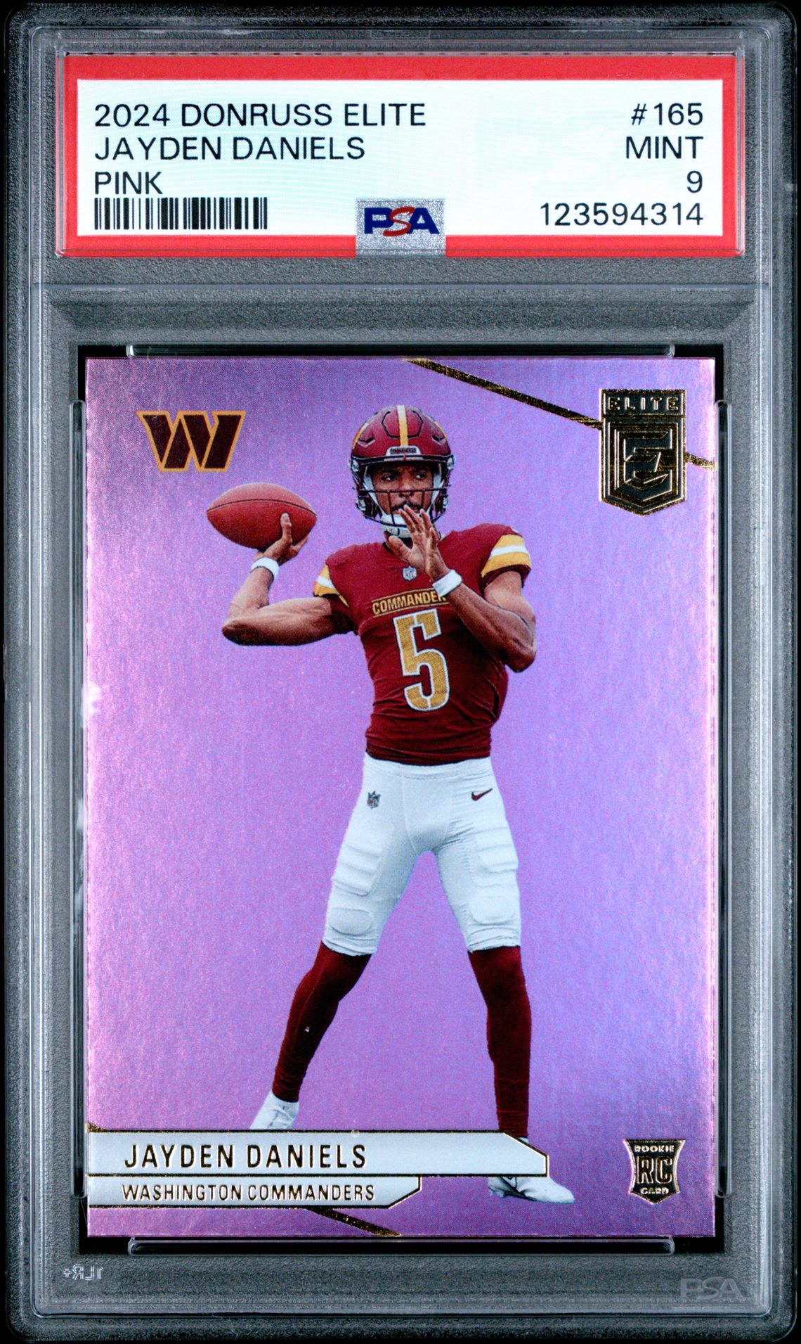 2024 Panini Donruss Elite Jayden Daniels #165 (Pink) Mint 9 front