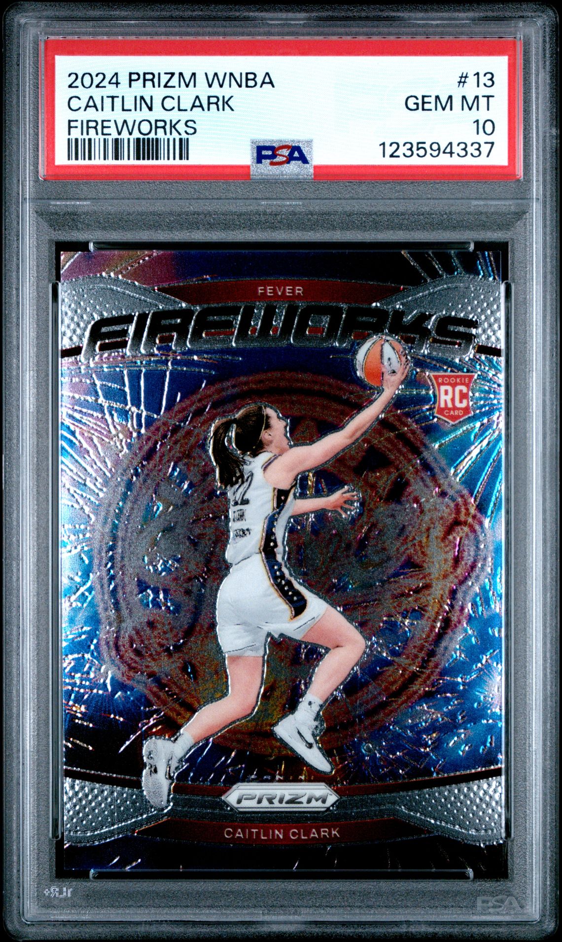 2024 Panini Prizm Wnba Fireworks Caitlin Clark #13 (Fireworks) Gem Mt 10 front
