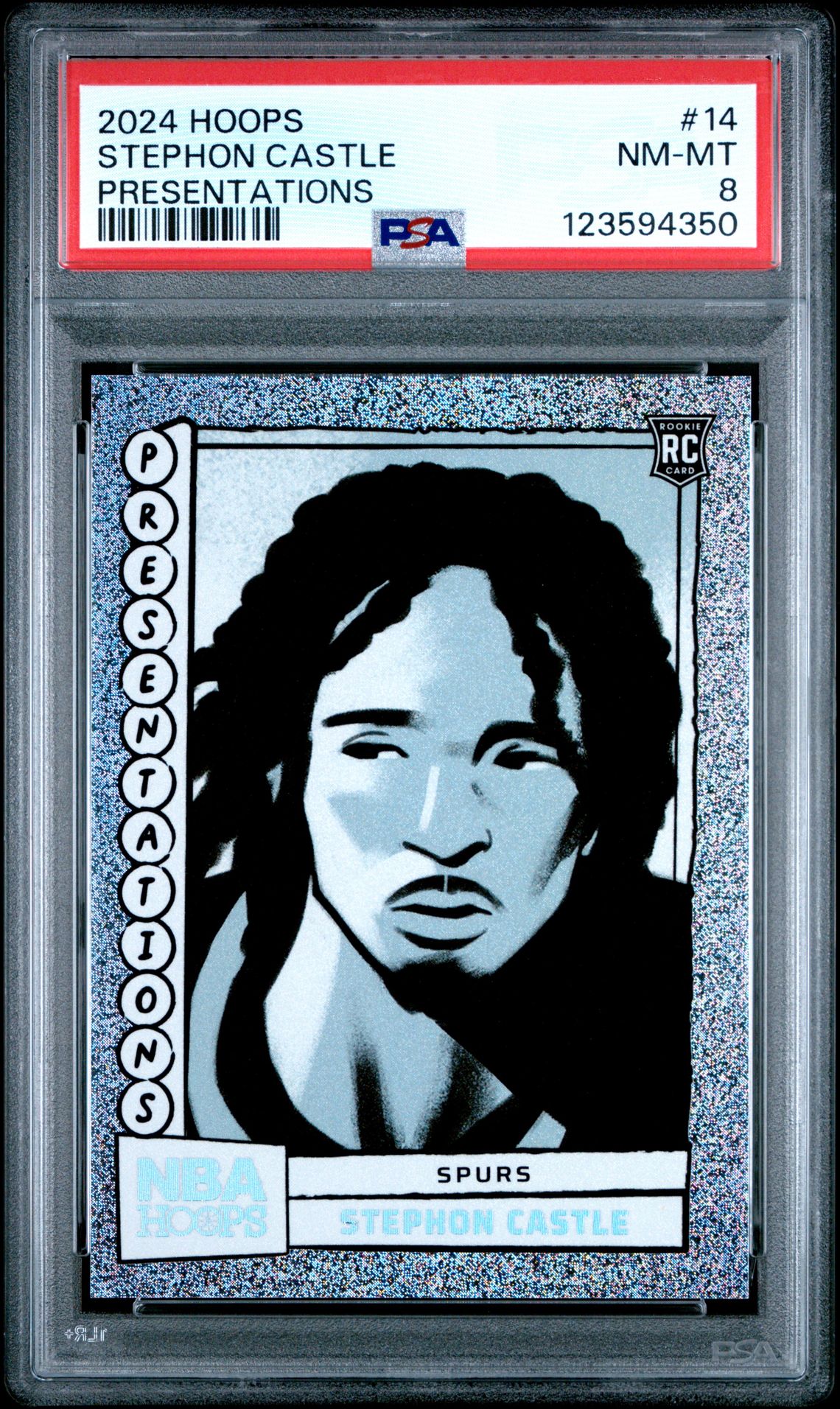 2024 Panini Nba Hoops Presentations Stephon Castle #14 Nm-Mt 8 front