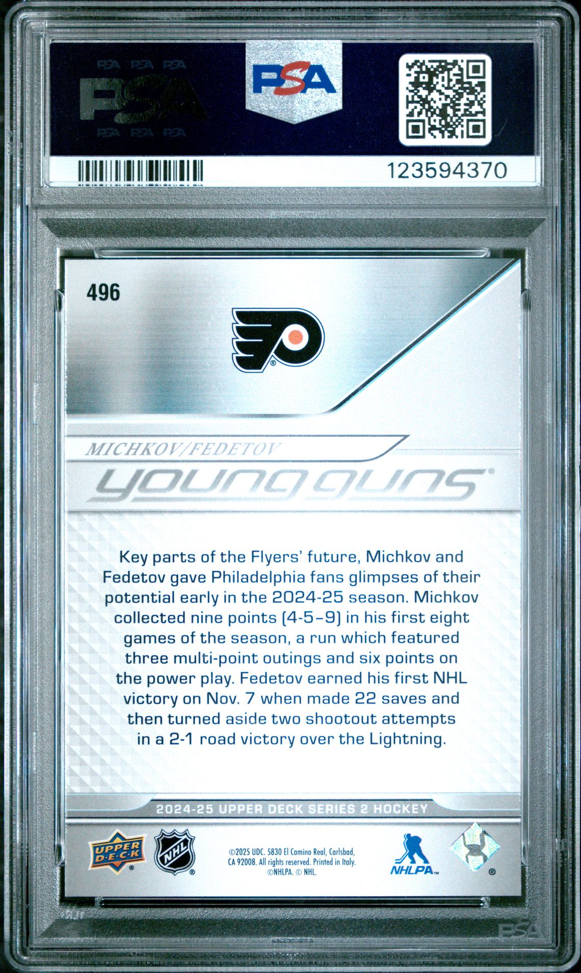 2024 Upper Deck Michkov/Fedotov #496 Mint 9 back