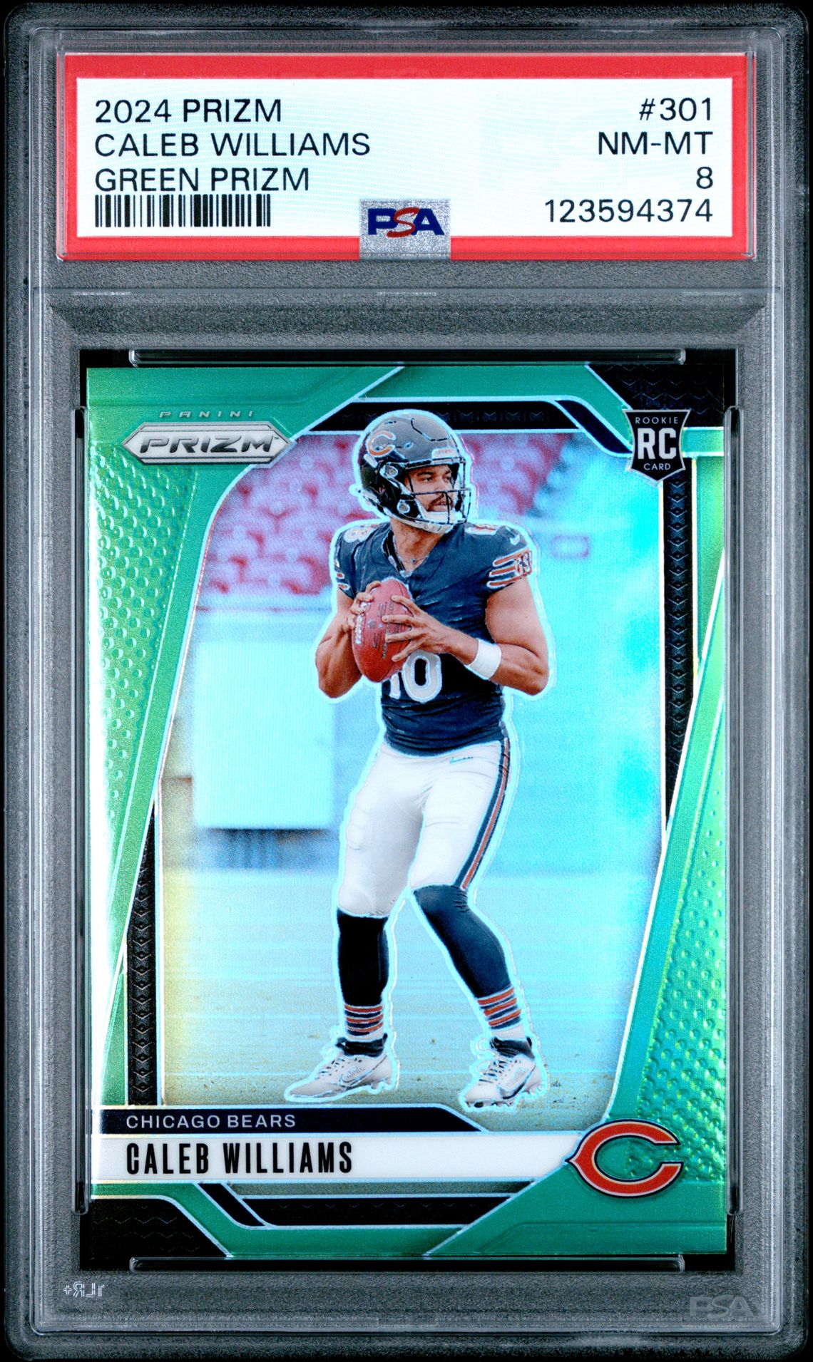 2024 Panini Prizm Caleb Williams #301 (Green Prizm) Nm-Mt 8 front