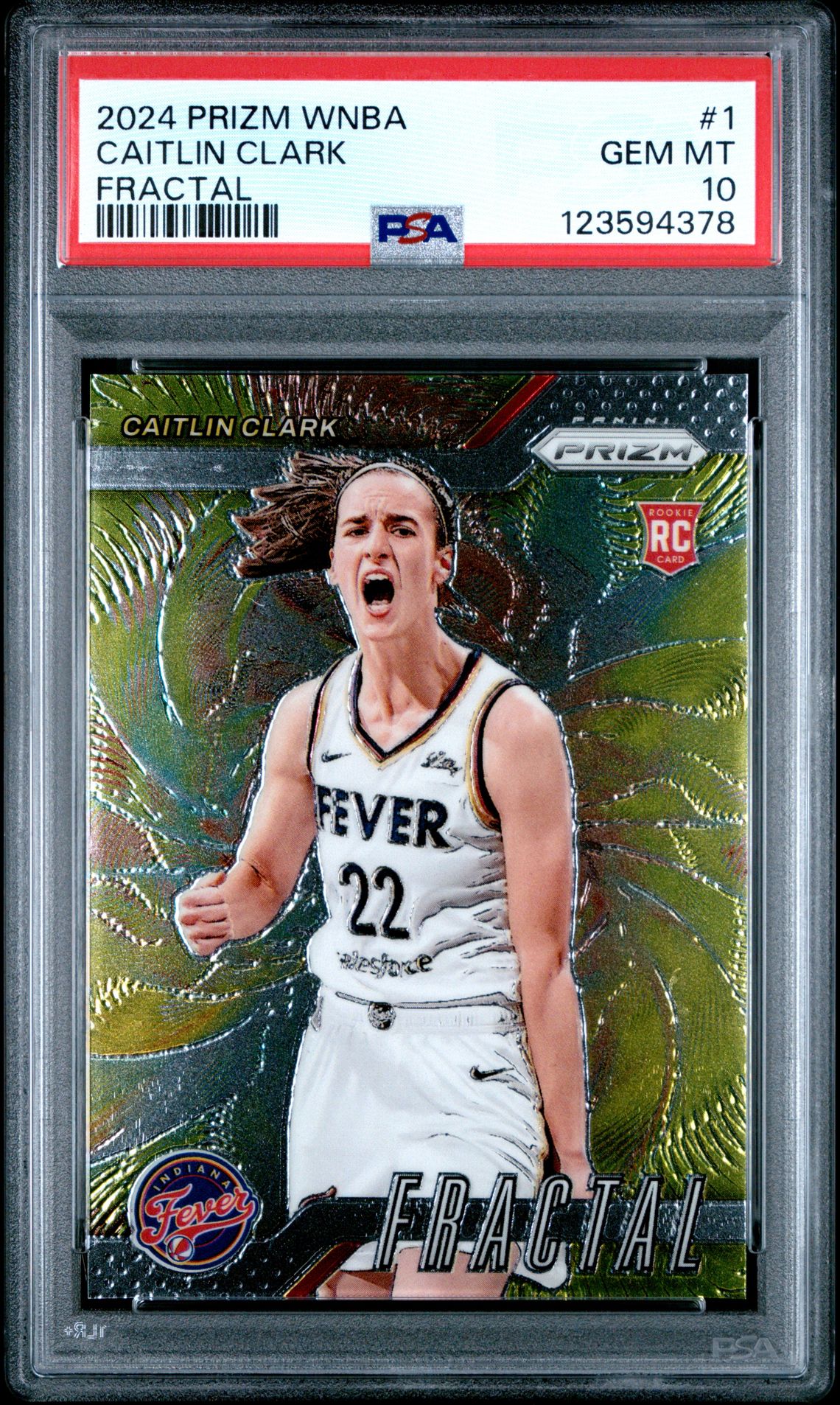 2024 Panini Prizm Wnba Fractal Caitlin Clark #1 Gem Mt 10 front