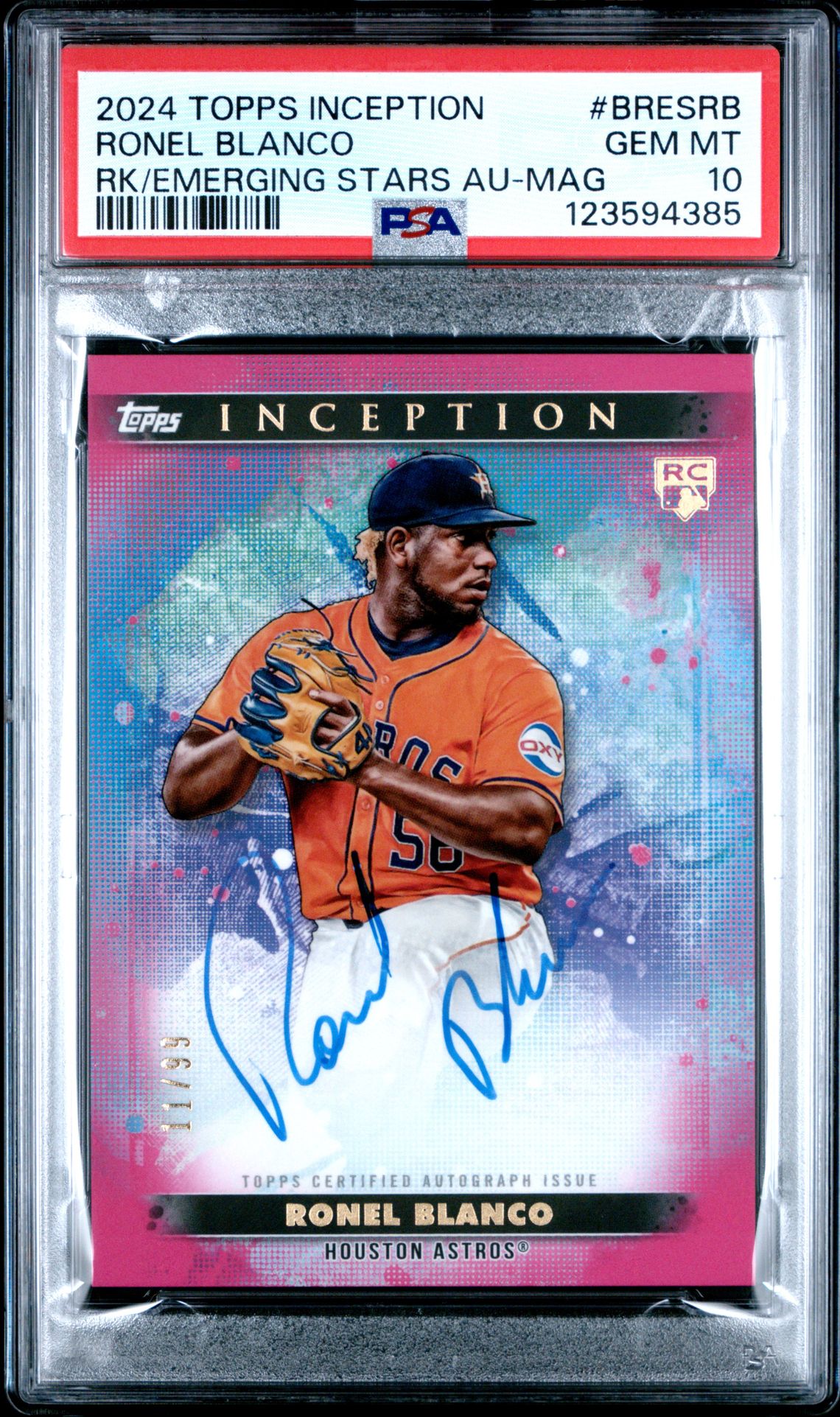 2024 Topps Inception Base Rookie And Emerging Star Autographs Ronel Blanco #Bresrb (Rk/Emerging Stars Au-Mag) Gem Mt 10 front