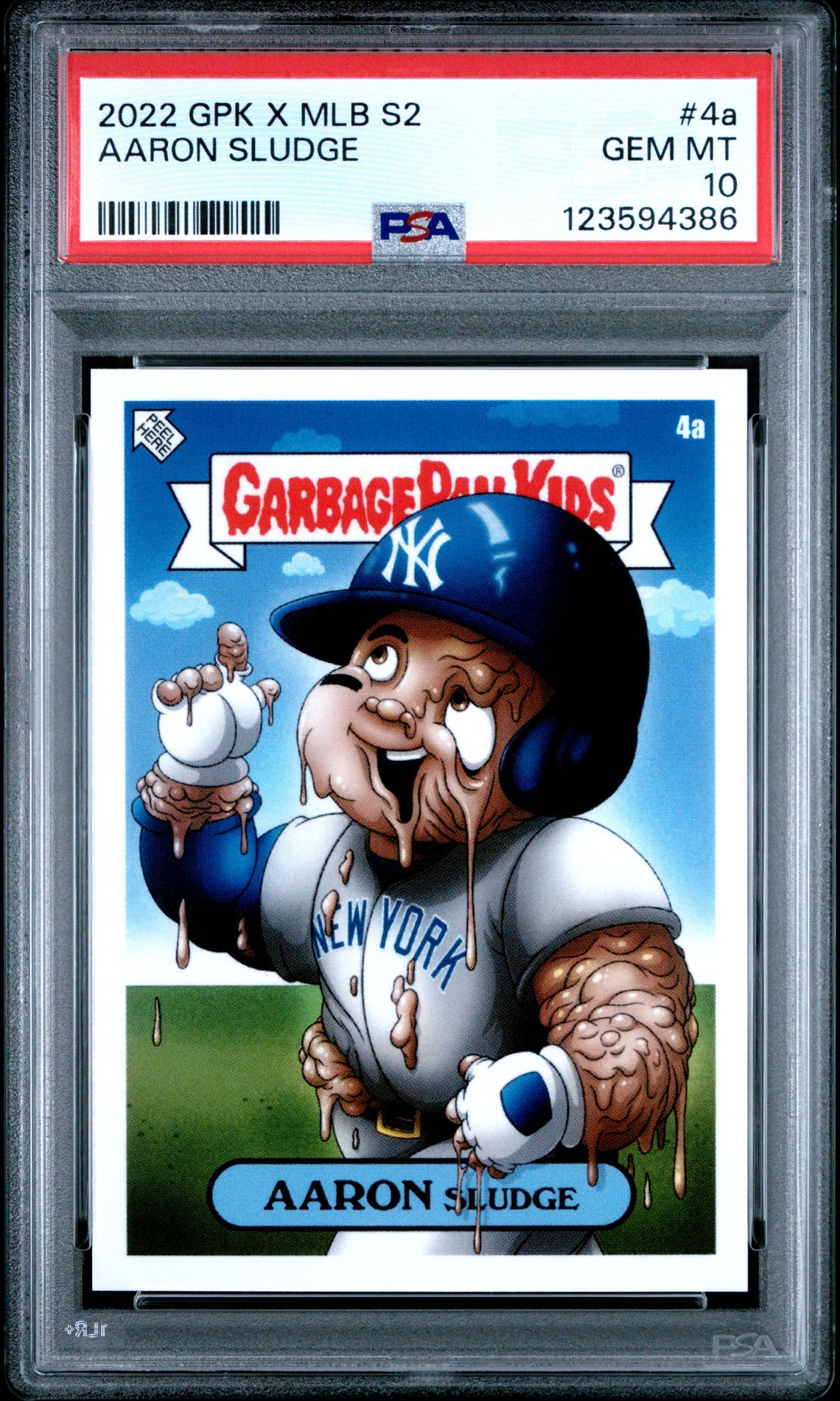 2022 Topps Garbage Pail Kids Gpk X Mlb Series 2 Alex Pardee Aaron Sludge #4A Gem Mt 10 front