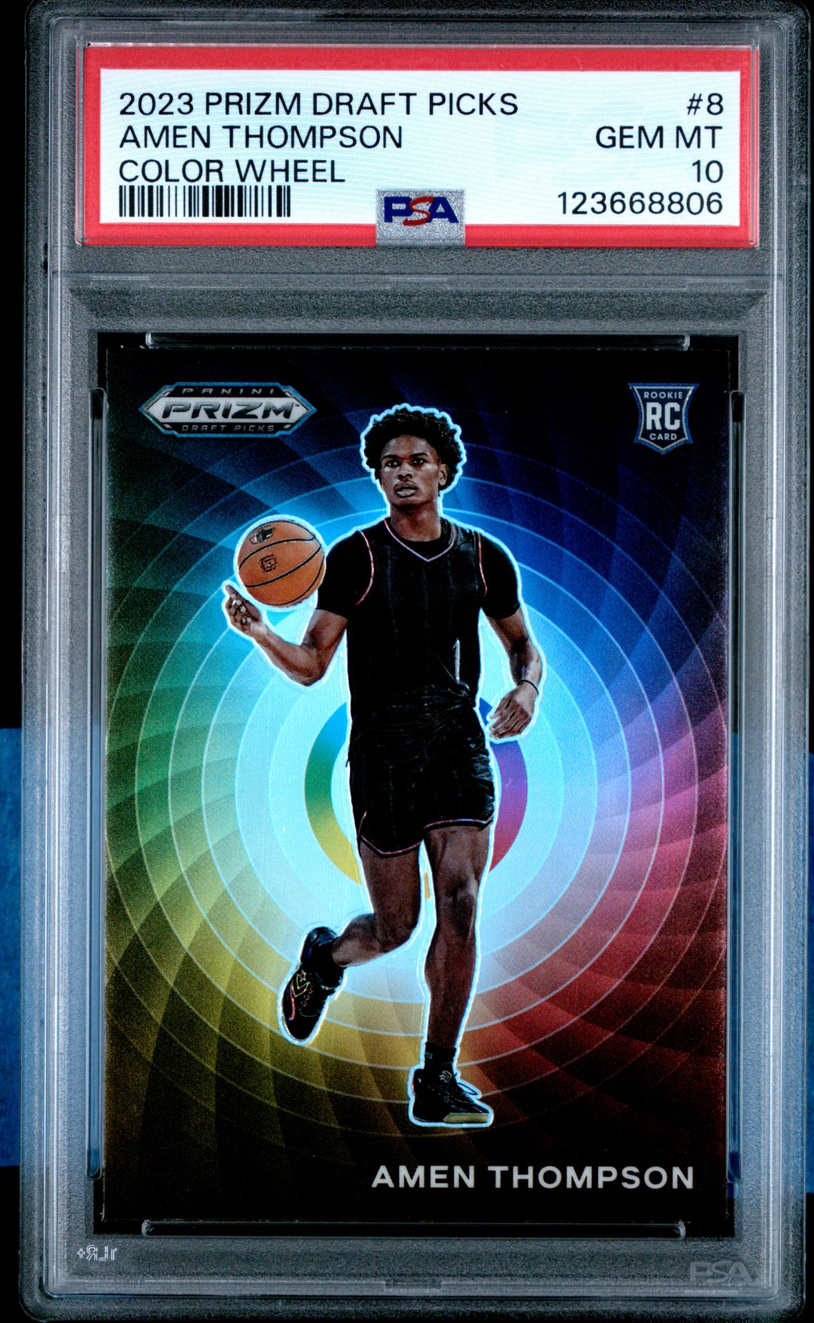 2023 Panini Prizm Draft Picks Color Wheel Amen Thompson #8 Gem Mt 10 front