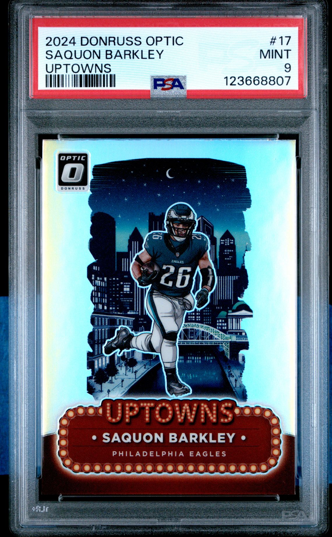 2024 Panini Donruss Optic Uptowns Saquon Barkley #17 Mint 9 front