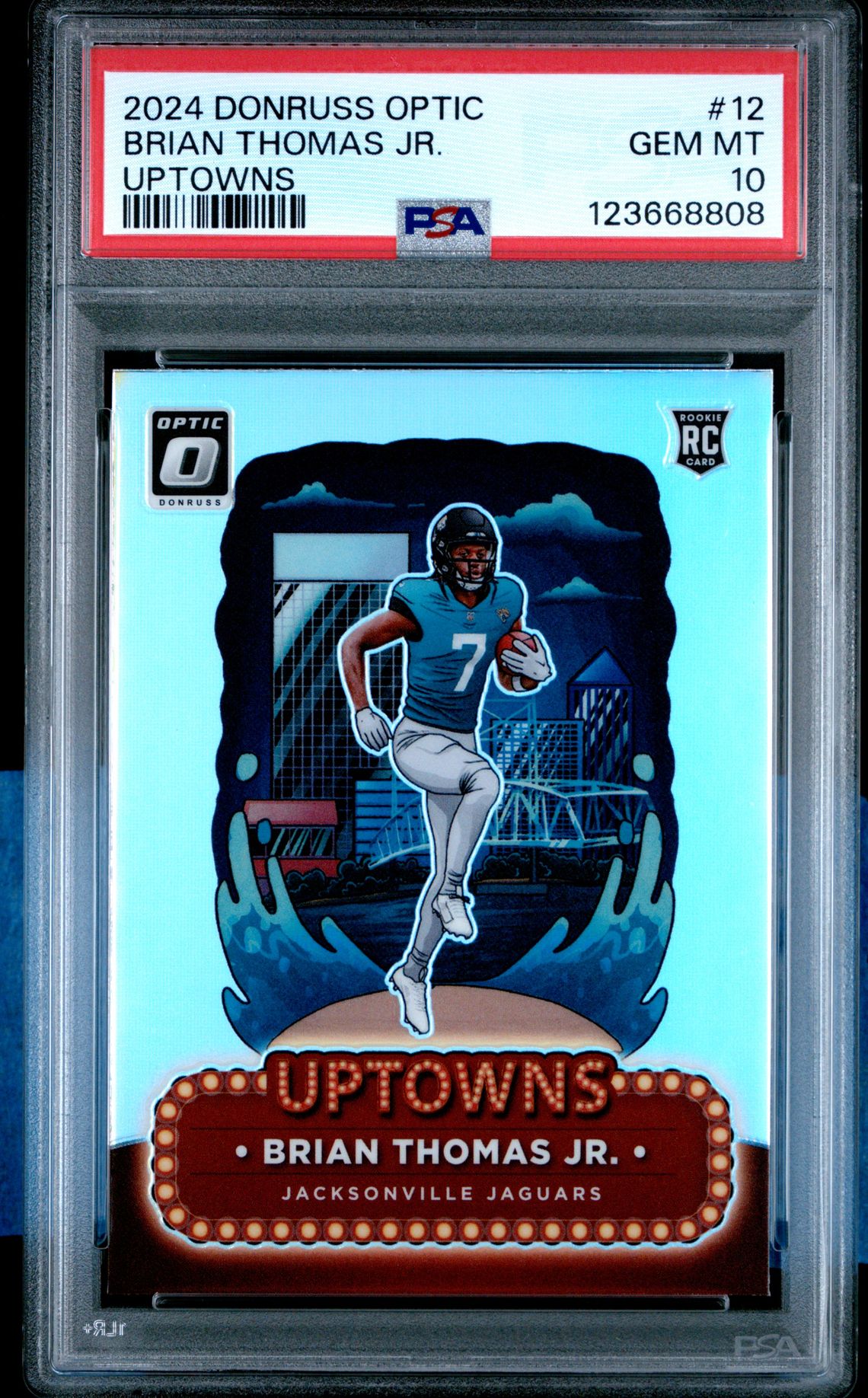 2024 Panini Donruss Optic Uptowns Brian Thomas Jr. #12 Gem Mt 10 front