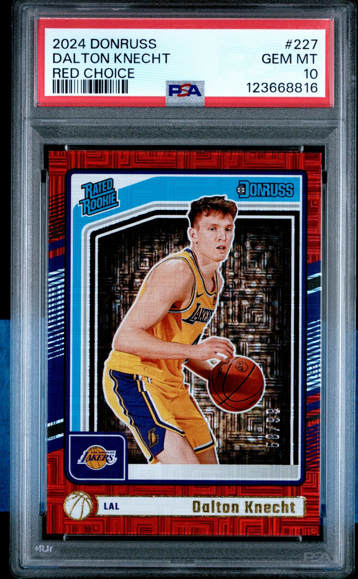 2024 Panini Donruss Dalton Knecht #227 (Red Choice) Gem Mt 10 front