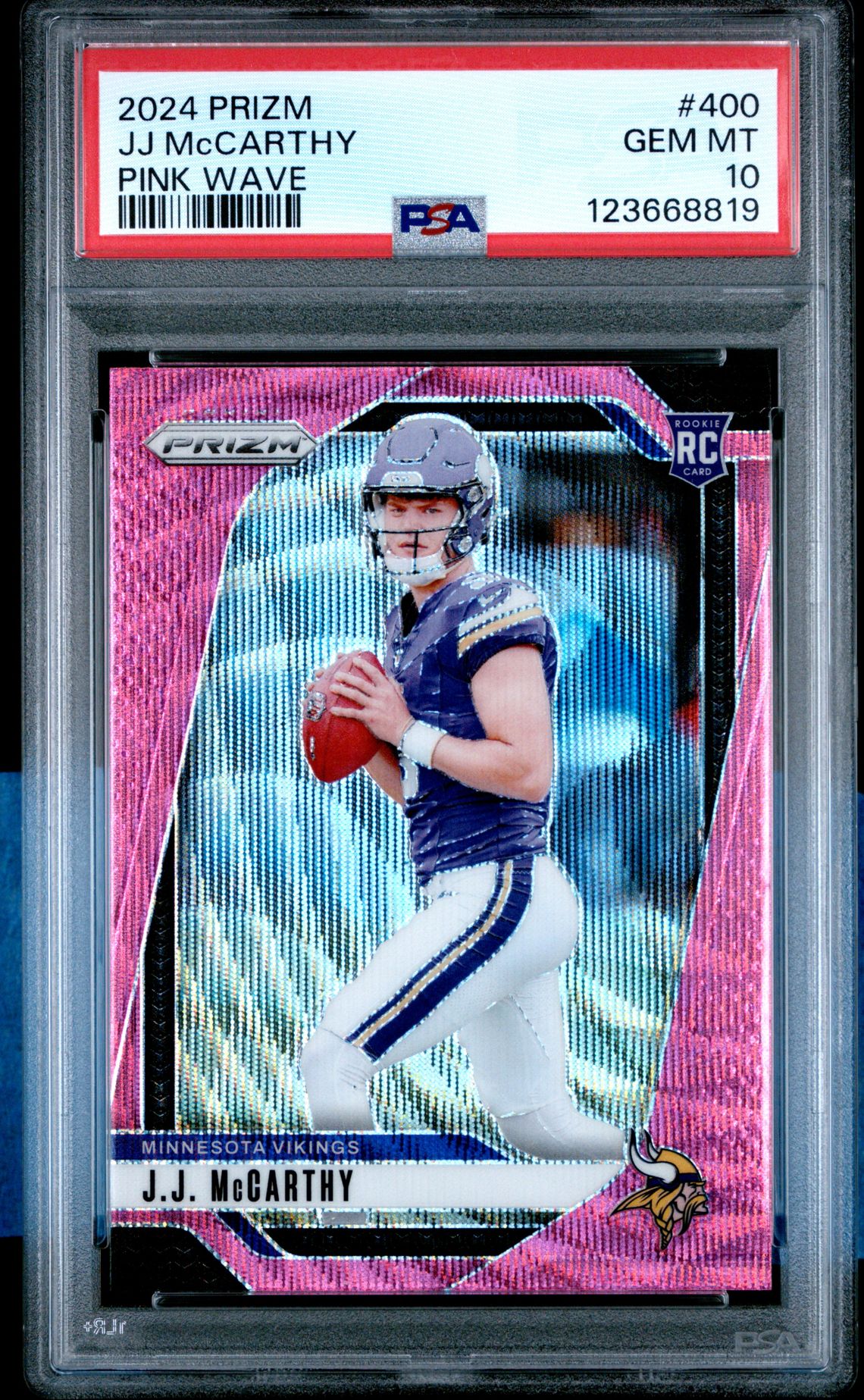 2024 Panini Prizm Jj Mccarthy #400 (Pink Wave) Gem Mt 10 front