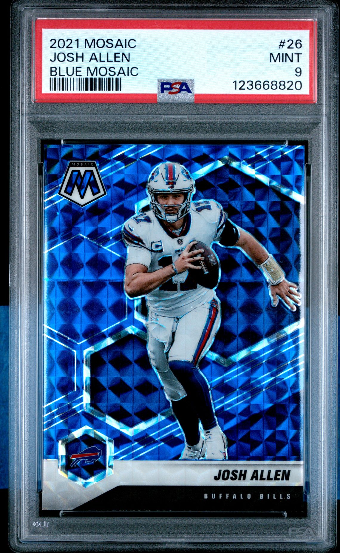 2021 Panini Mosaic Josh Allen #26 (Blue Mosaic) Mint 9 front