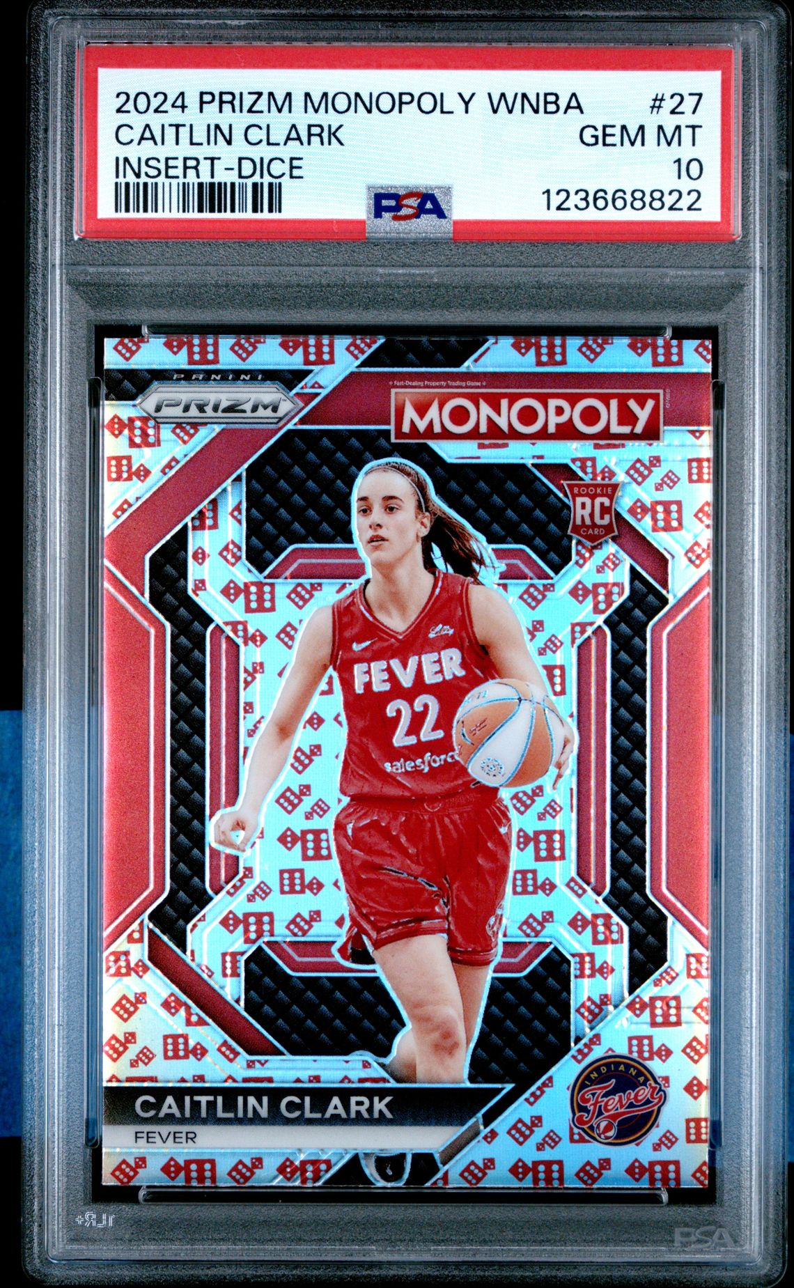 2024 Panini Prizm Monopoly Wnba Insert Caitlin Clark #27 (Insert-Dice) Gem Mt 10 front