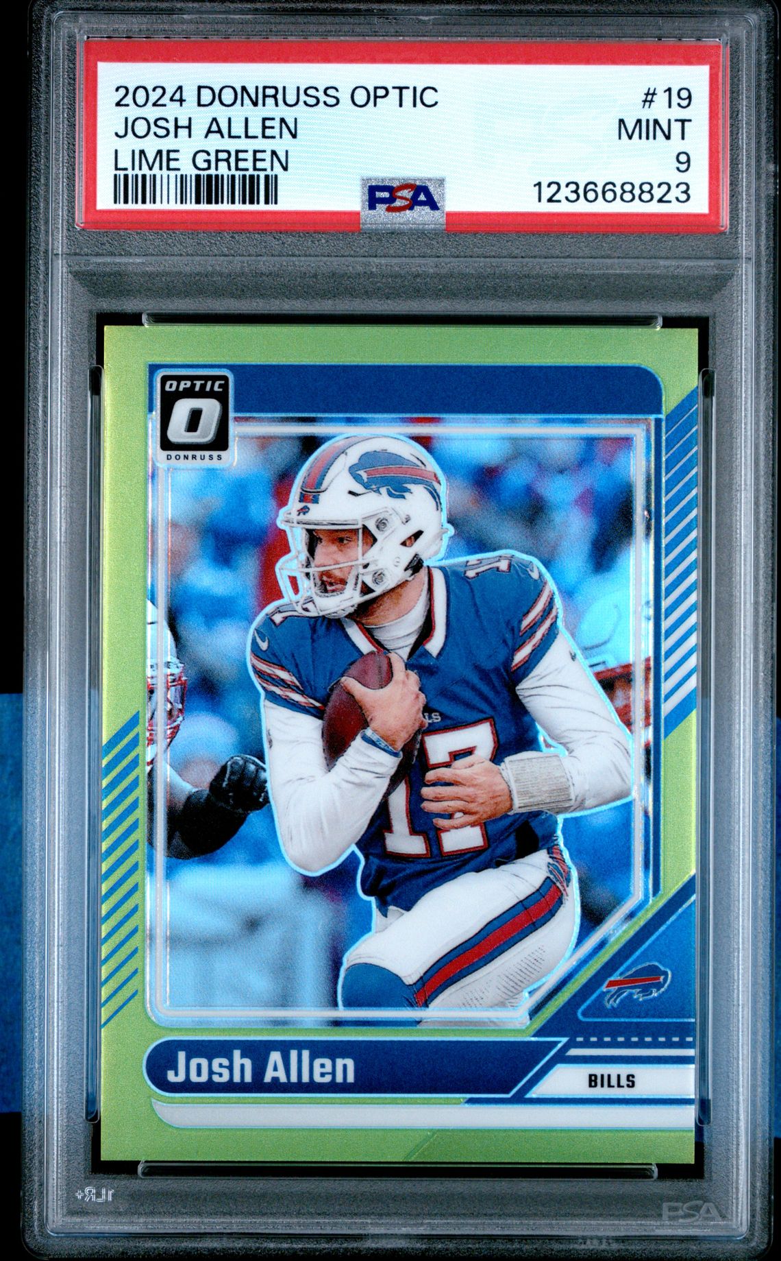 2024 Panini Donruss Optic Josh Allen #19 (Lime Green) Mint 9 front