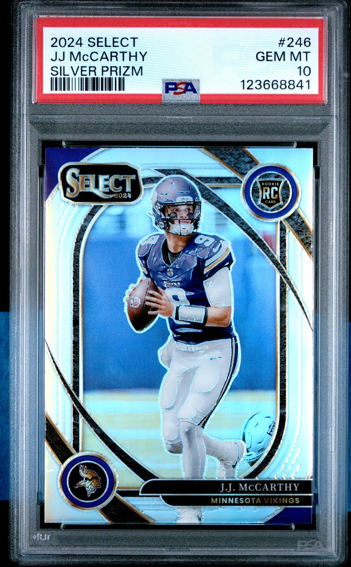 2024 Panini Select Jj Mccarthy #246 (Silver Prizm) Gem Mt 10 front