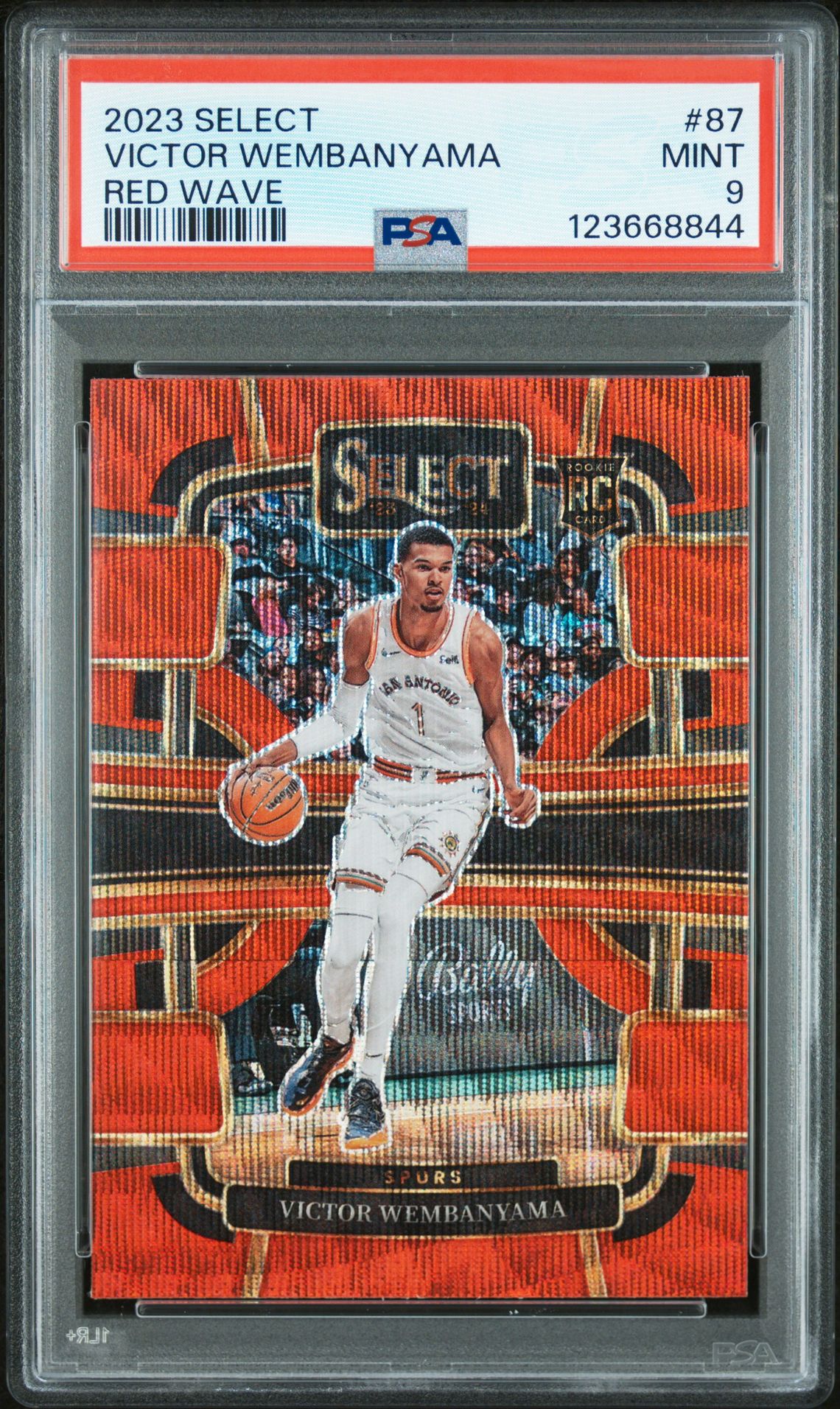 2023 Panini Select Victor Wembanyama #87 (Red Wave) Mint 9 front