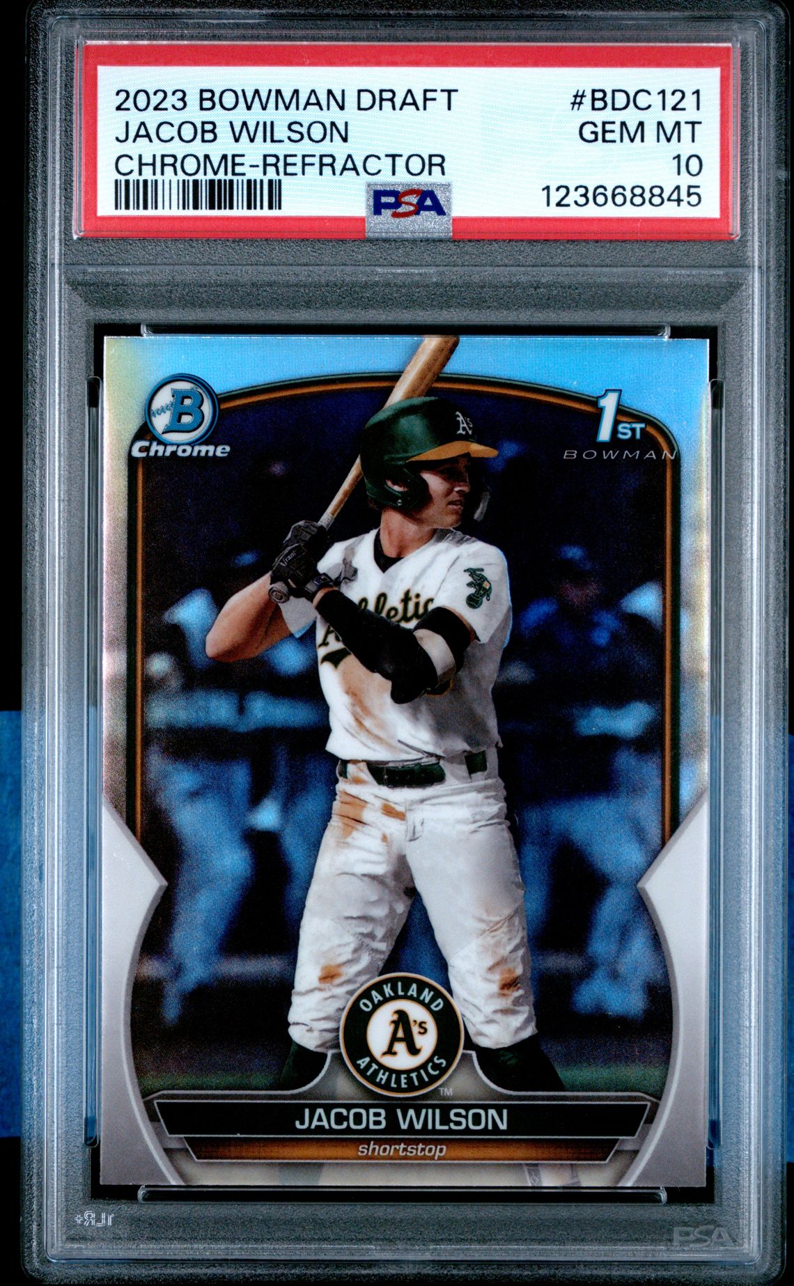 2023 Bowman Draft Jacob Wilson #Bdc121 (Chrome-Refractor) Gem Mt 10 front