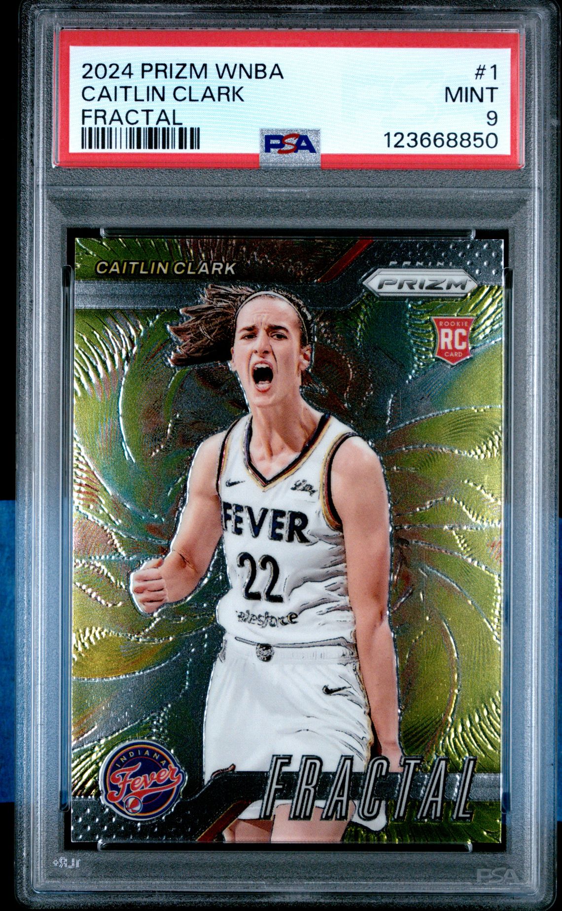 2024 Panini Prizm Wnba Fractal Caitlin Clark #1 Mint 9 front
