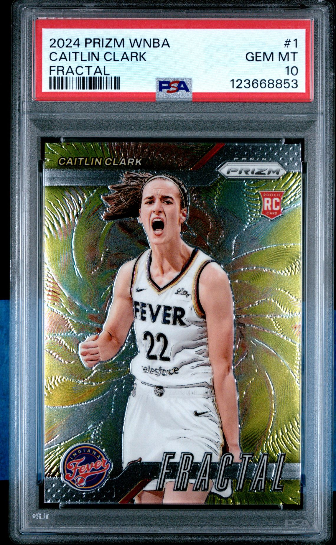 2024 Panini Prizm Wnba Fractal Caitlin Clark #1 Gem Mt 10 front
