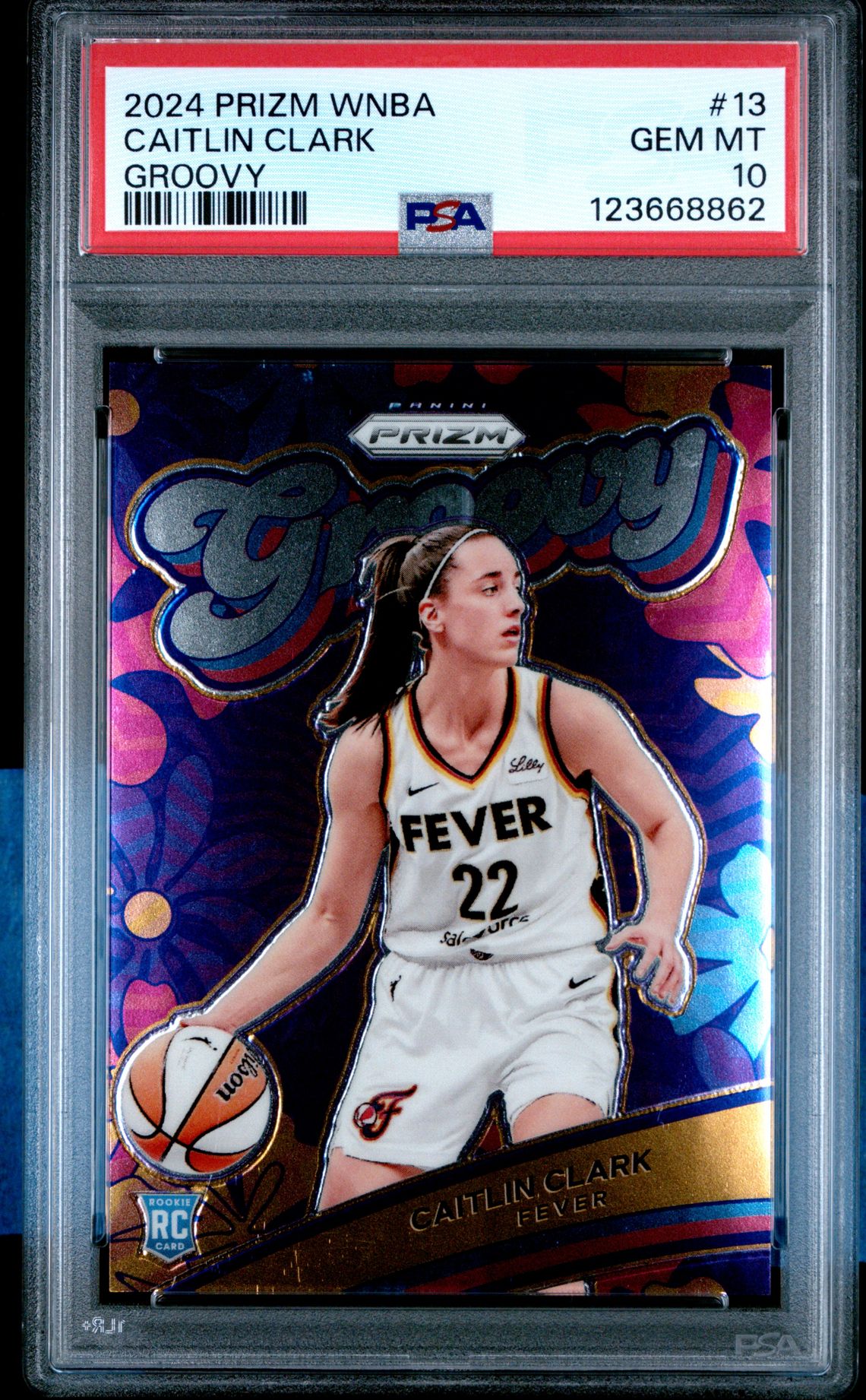 2024 Panini Prizm Wnba Groovy Caitlin Clark #13 Gem Mt 10 front