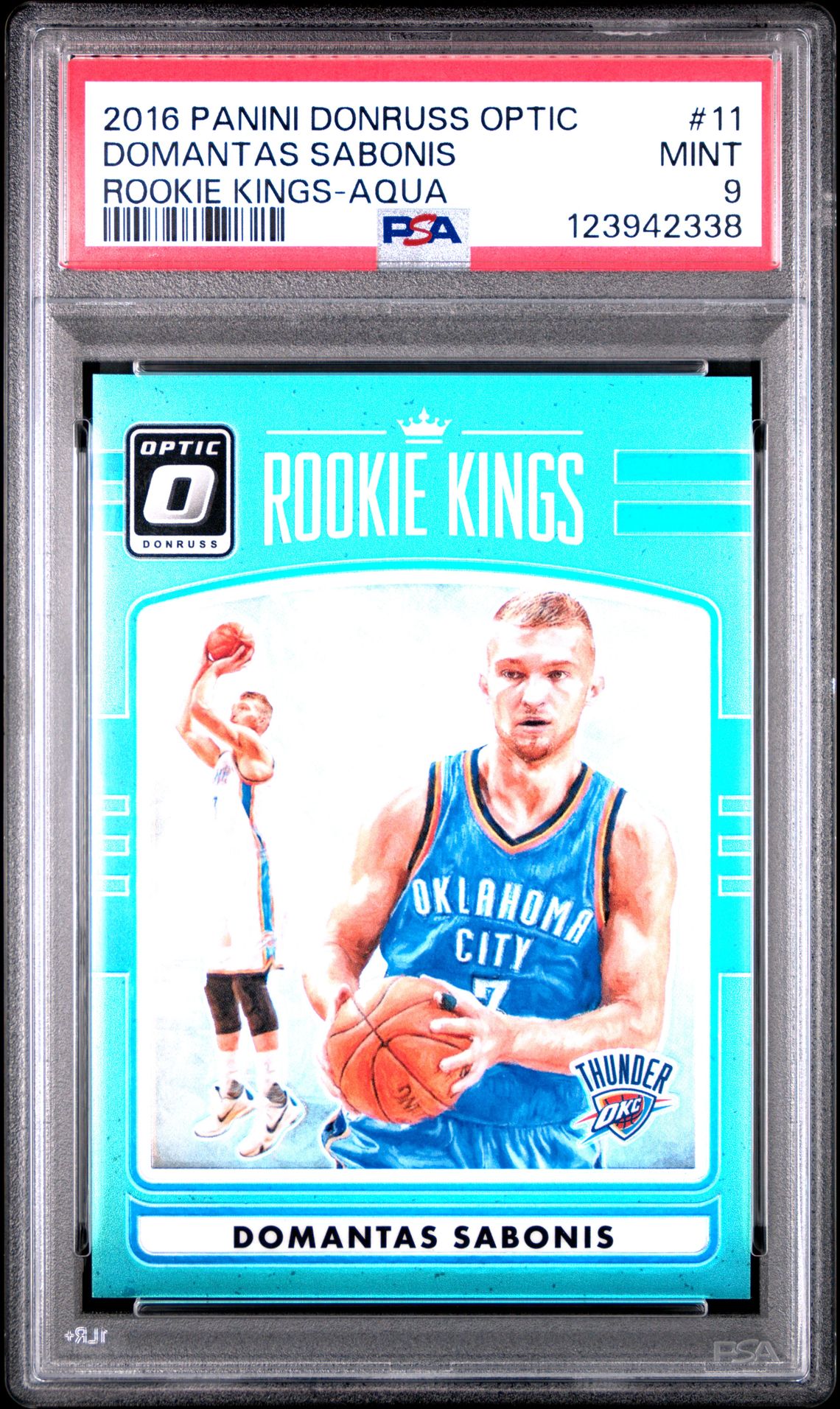 2016 Panini Donruss Optic Rookie Kings Domantas Sabonis #11 (Rookie Kings-Aqua) Mint 9 front