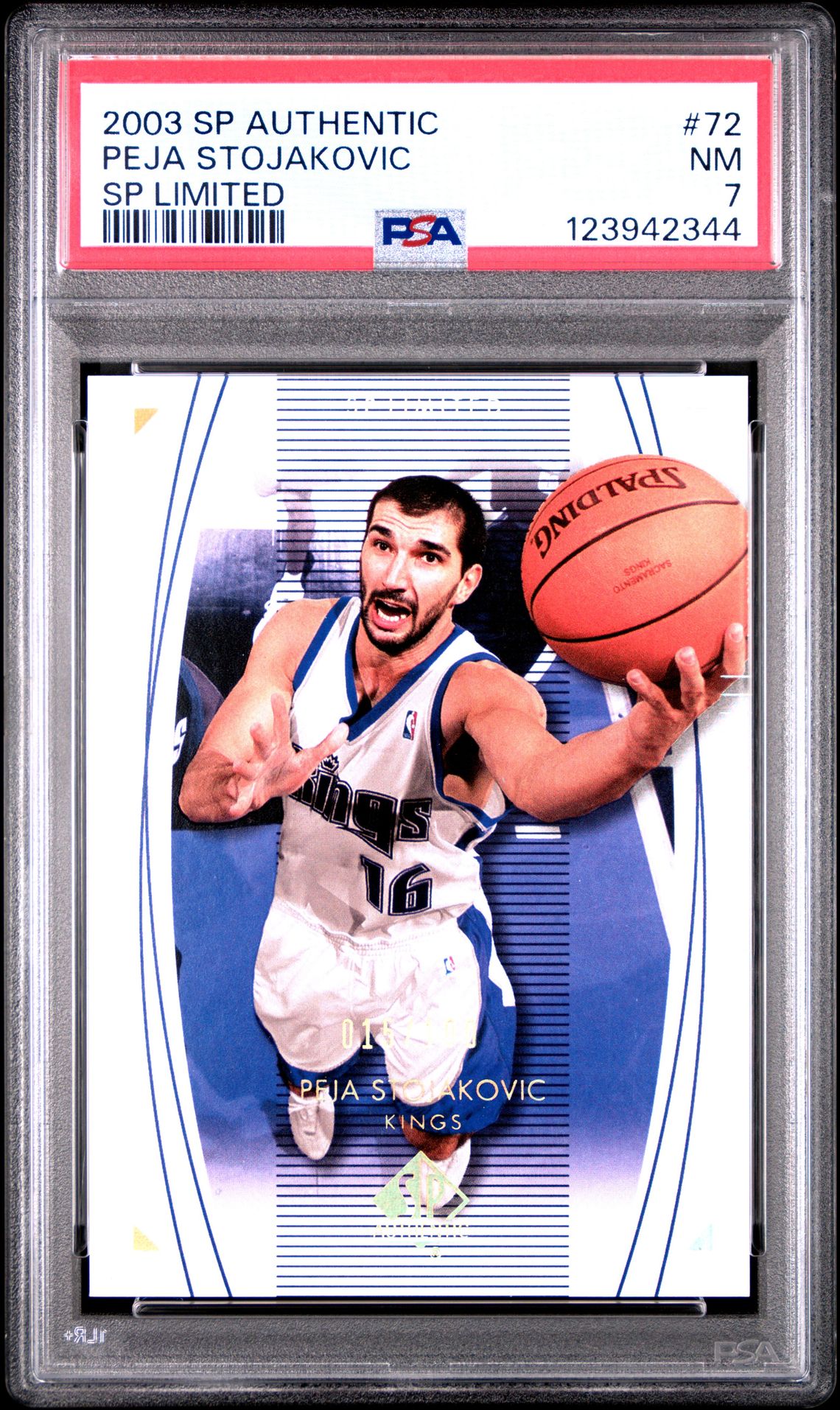 2003 Sp Authentic Peja Stojakovic #72 (Sp Limited) Nm 7 front