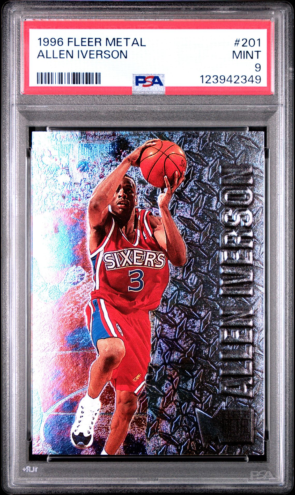 1996 Metal Allen Iverson #201 Mint 9 front