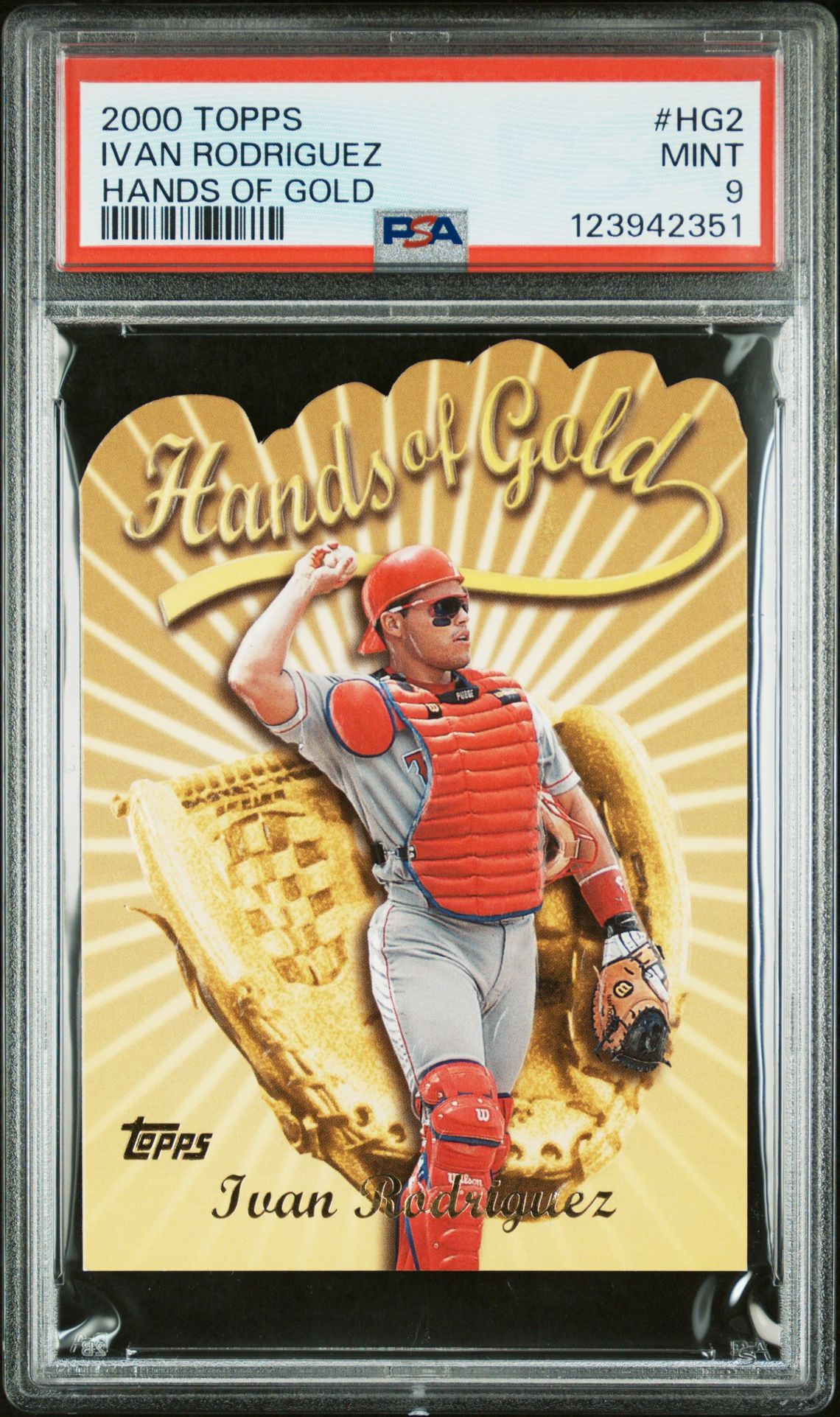 2000 Topps Hands Of Gold Ivan Rodriguez #Hg2 (Hands Of Gold) Mint 9 front