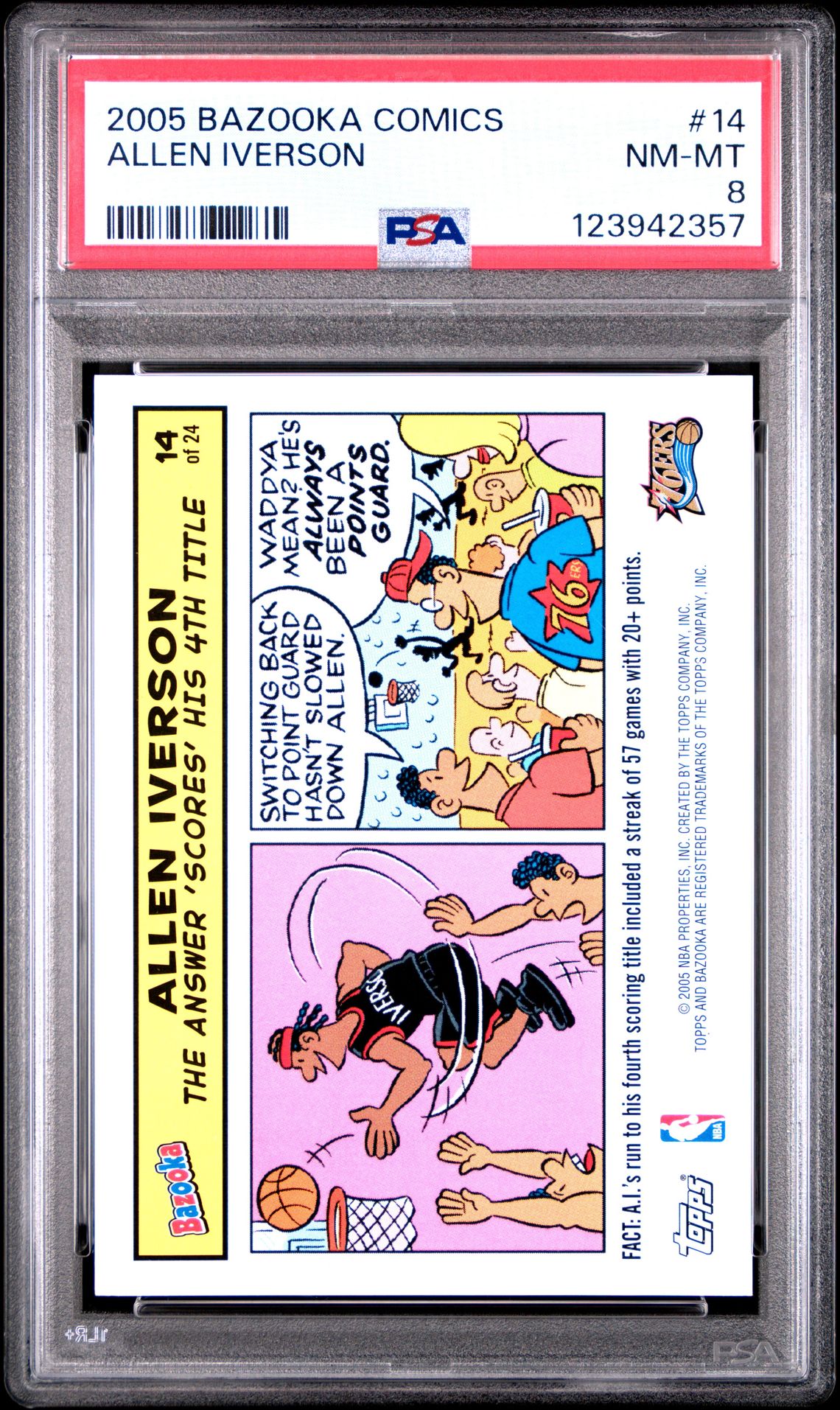 2005 Bazooka Comics Allen Iverson #14 Nm-Mt 8 front