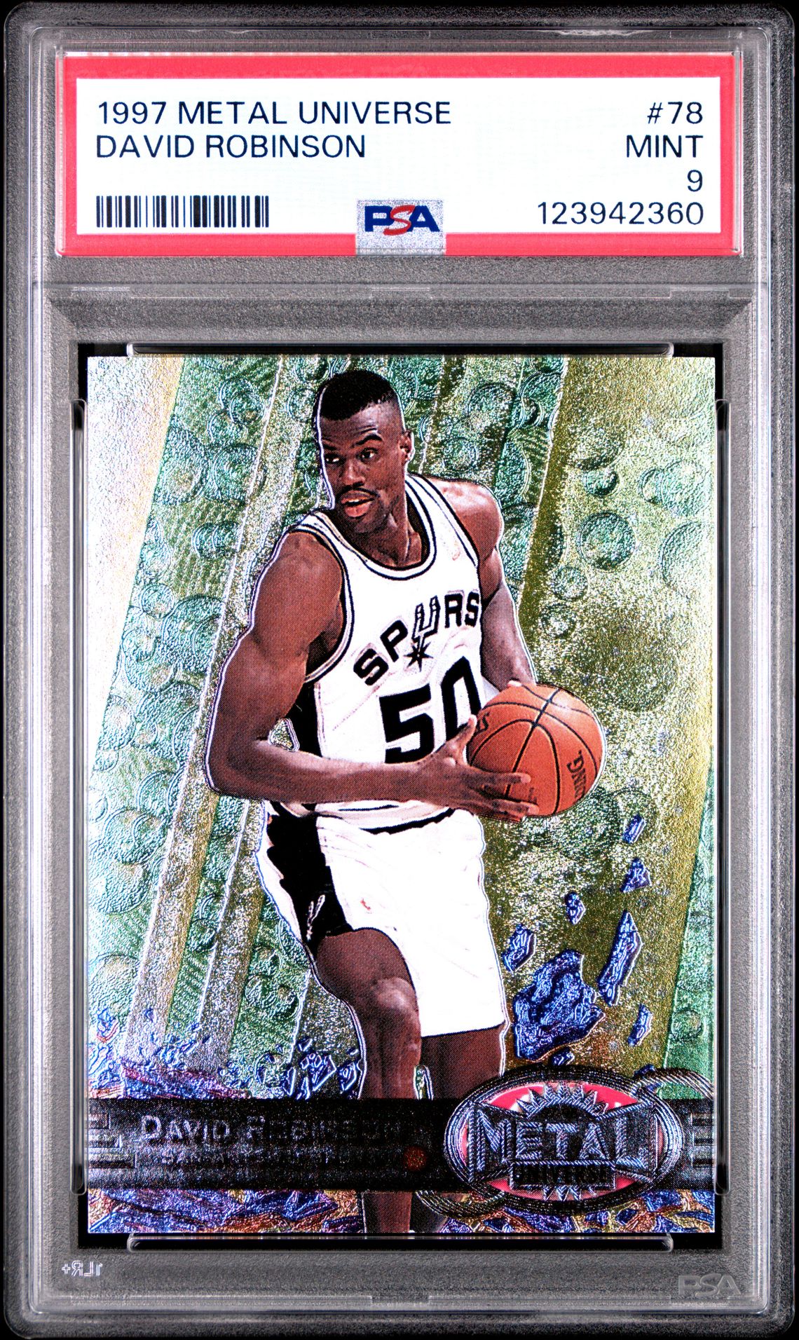 1997 Metal Universe David Robinson #78 Mint 9 front