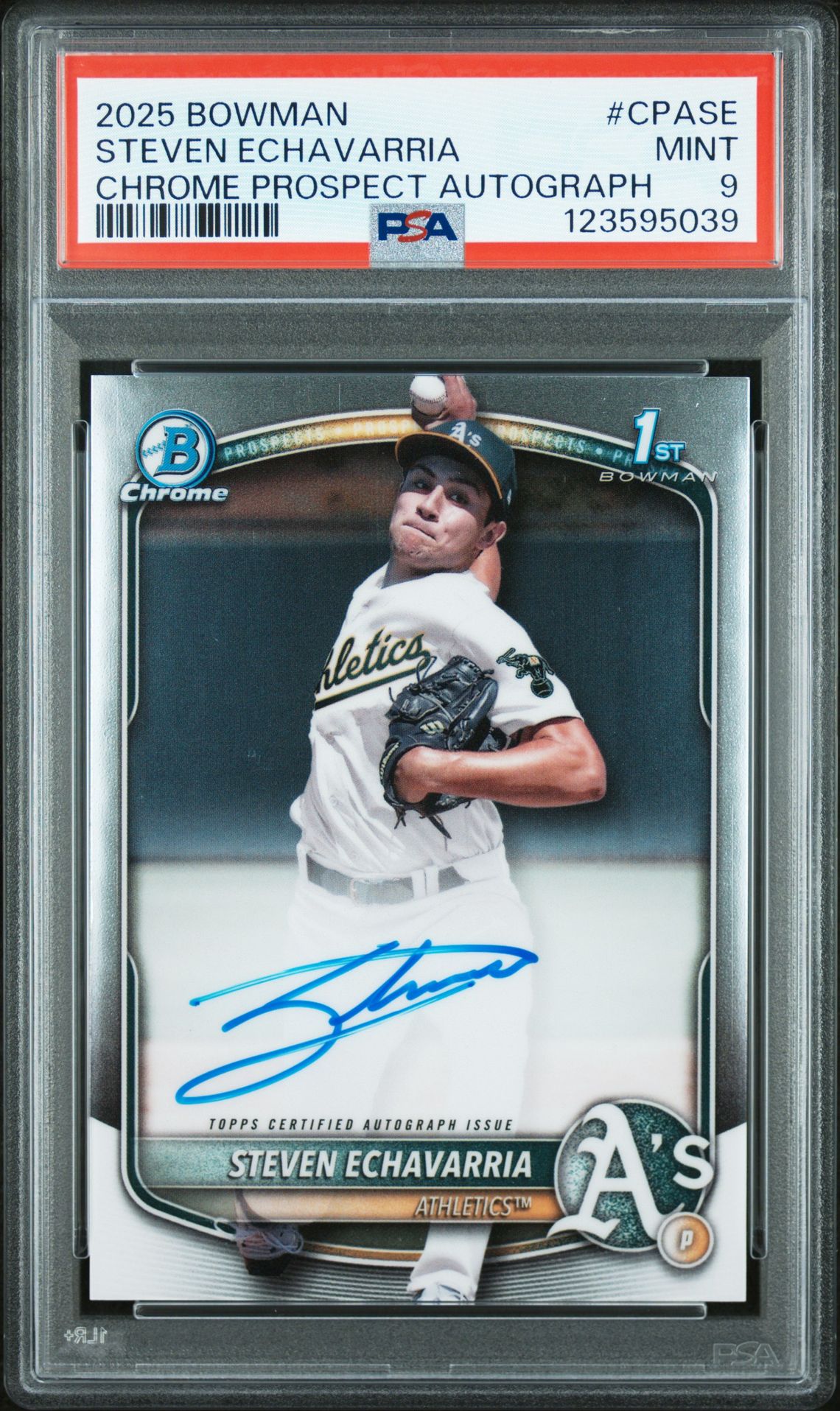 2025 Bowman Chrome Prospect Autographs Steven Echavarria #Cpase Mint 9 front