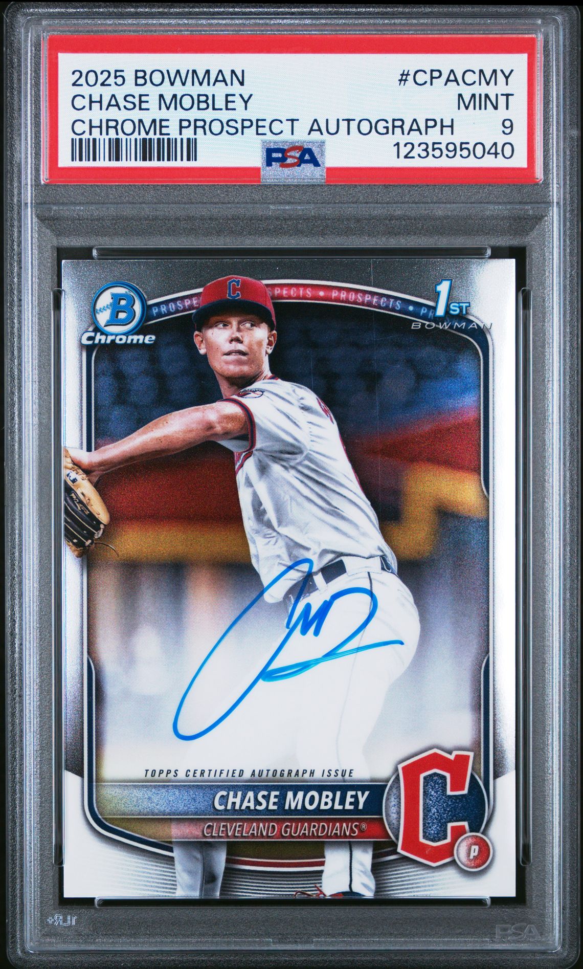 2025 Bowman Chrome Prospect Autographs Chase Mobley #Cpacmy Mint 9 front