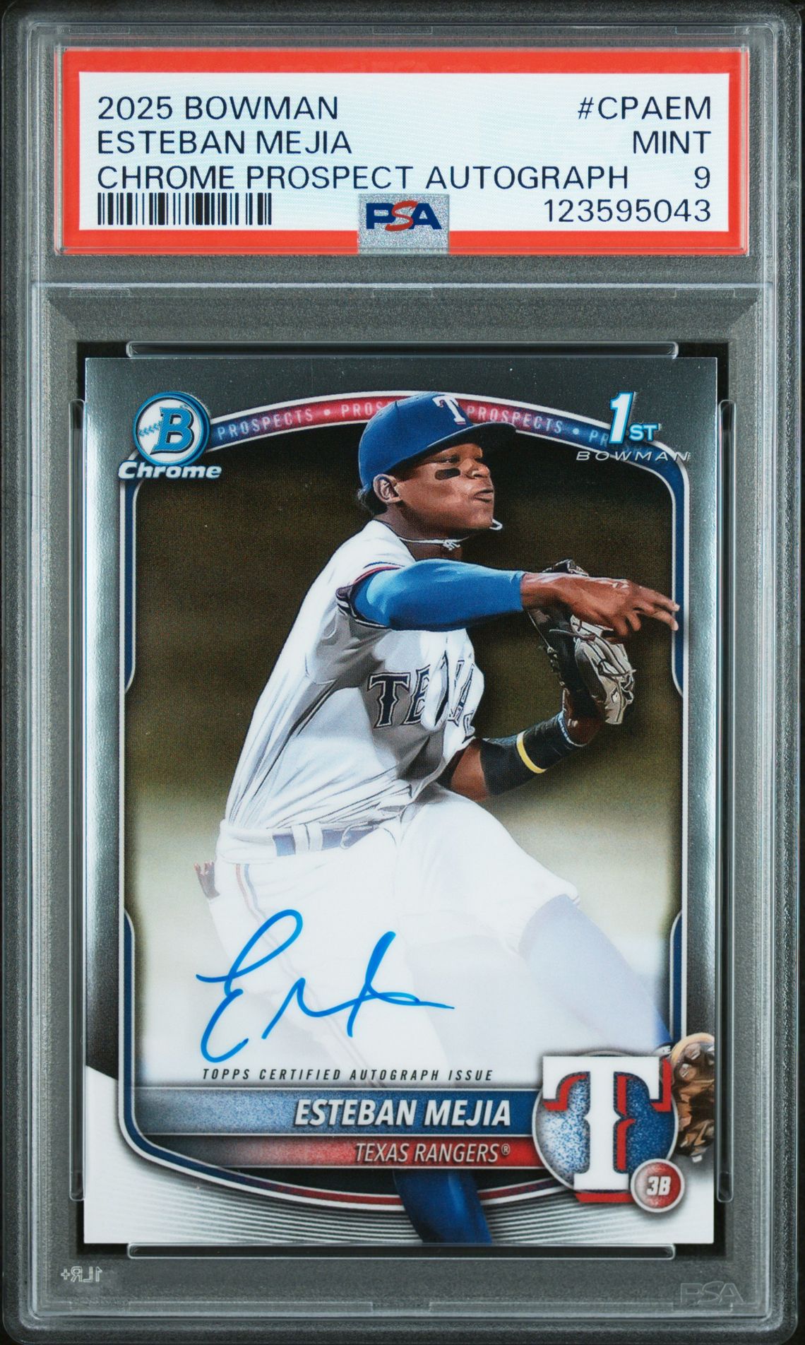 2025 Bowman Chrome Prospect Autographs Esteban Mejia #Cpaem Mint 9 front