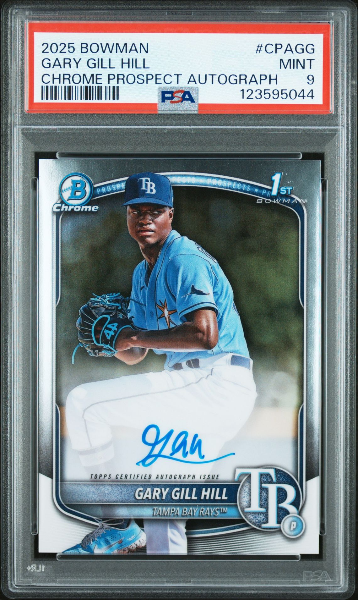 2025 Bowman Chrome Prospect Autographs Gary Gill Hill #Cpagg Mint 9 front