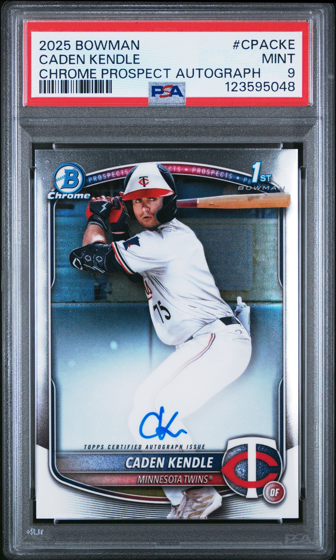 2025 Bowman Chrome Prospect Autographs Caden Kendle #Cpacke Mint 9 front