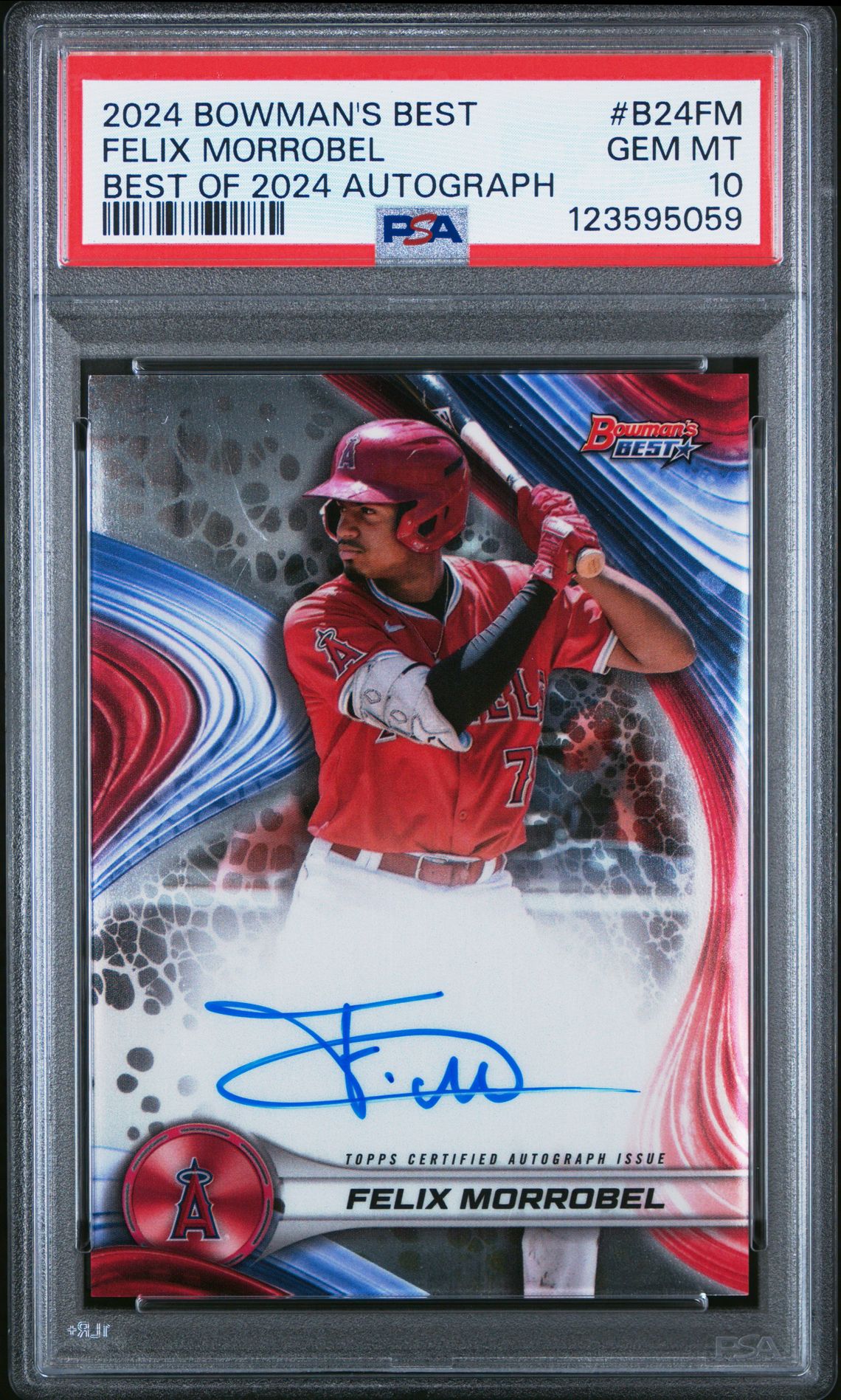2024 BOWMAN'S BEST BEST OF 2024 AUTOGRAPHS FELIX MORROBEL  B24FM GEM MT 10 front
