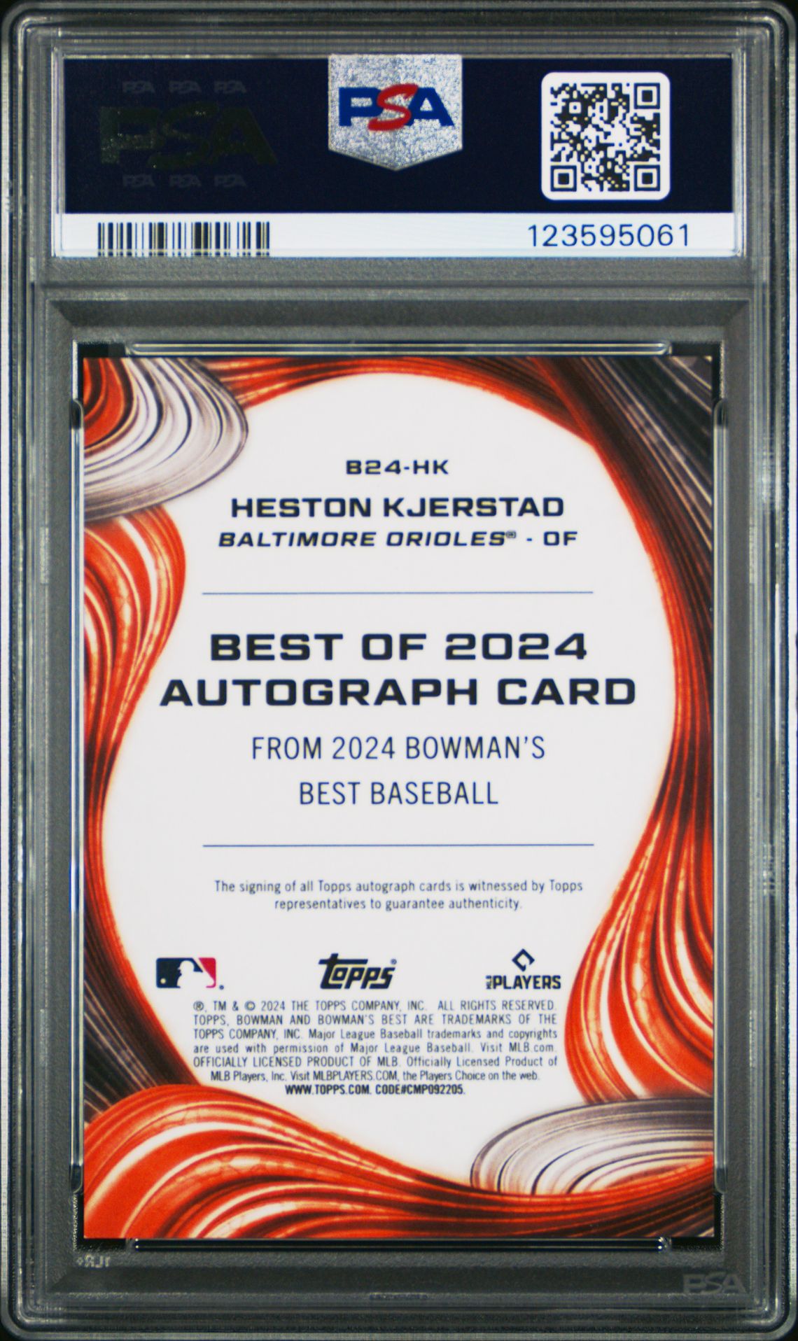 2024 Bowman's Best Best Of 2024 Autographs Heston Kjerstad #B24Hk Gem Mt 10 back