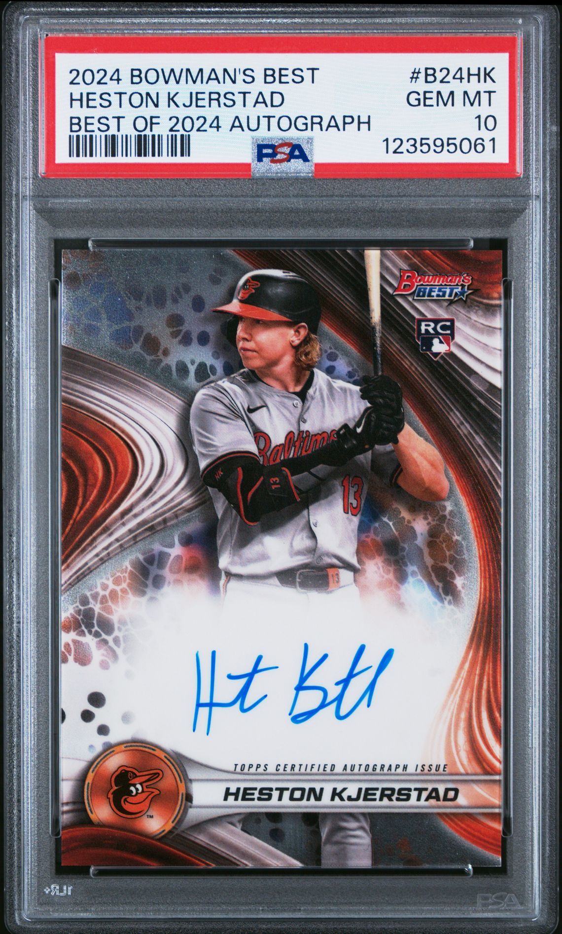 2024 Bowman's Best Best Of 2024 Autographs Heston Kjerstad #B24Hk Gem Mt 10 front