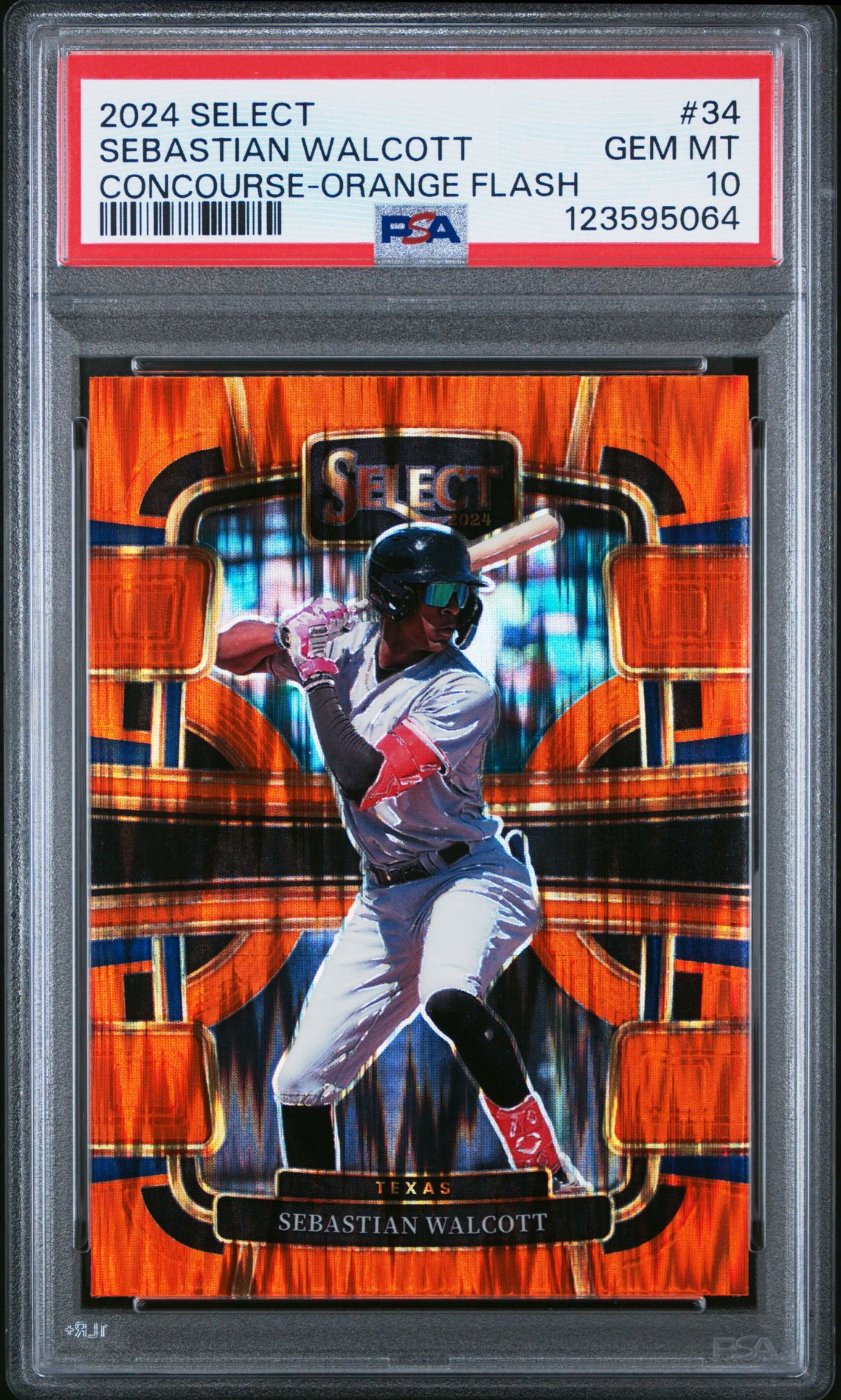 2024 Panini Select Concourse Sebastian Walcott #34 (Concourse-Orange Flash) Gem Mt 10 front