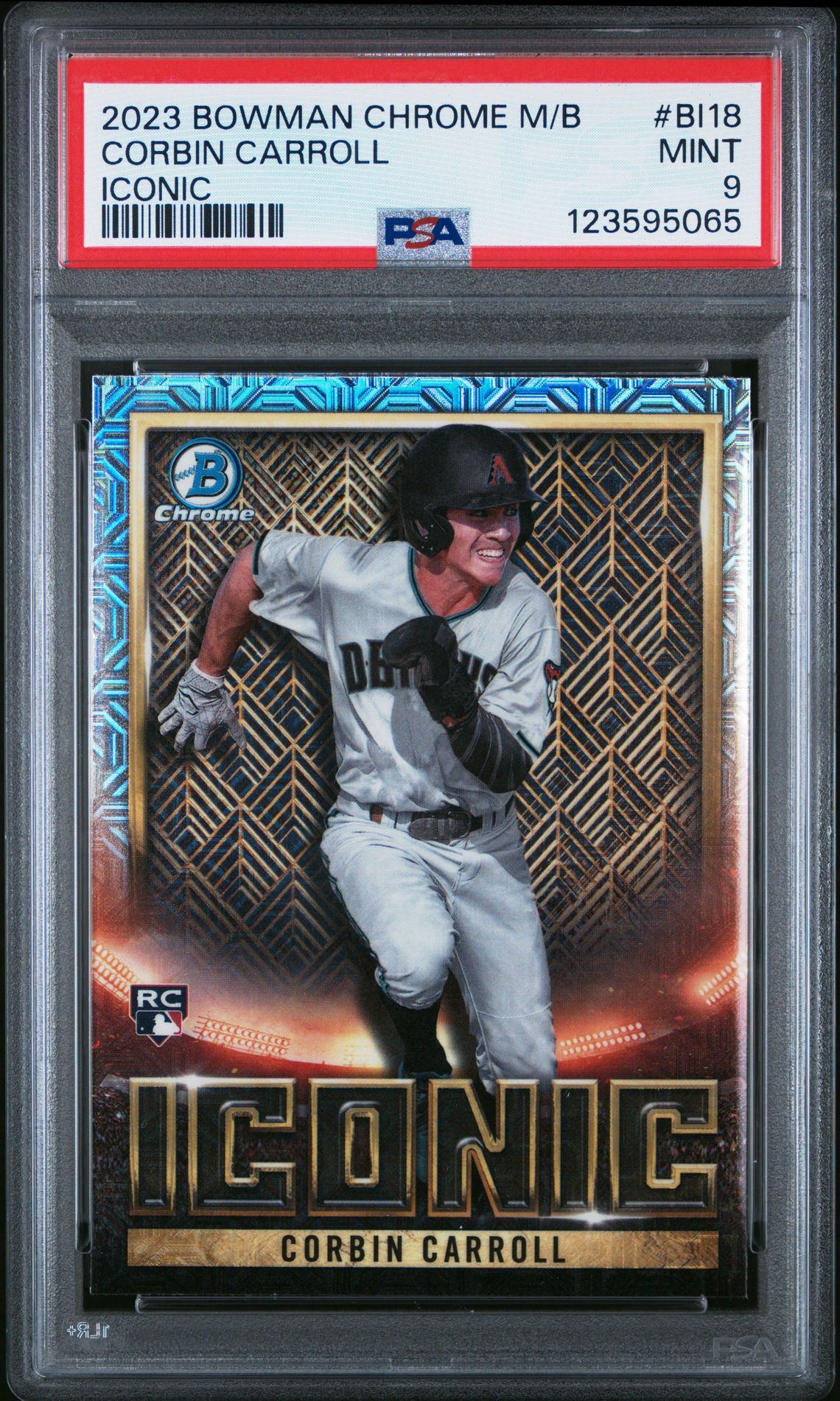 2023 Bowman Chrome Mega Box Bowman Iconic Corbin Carroll #Bi18 Mint 9 front