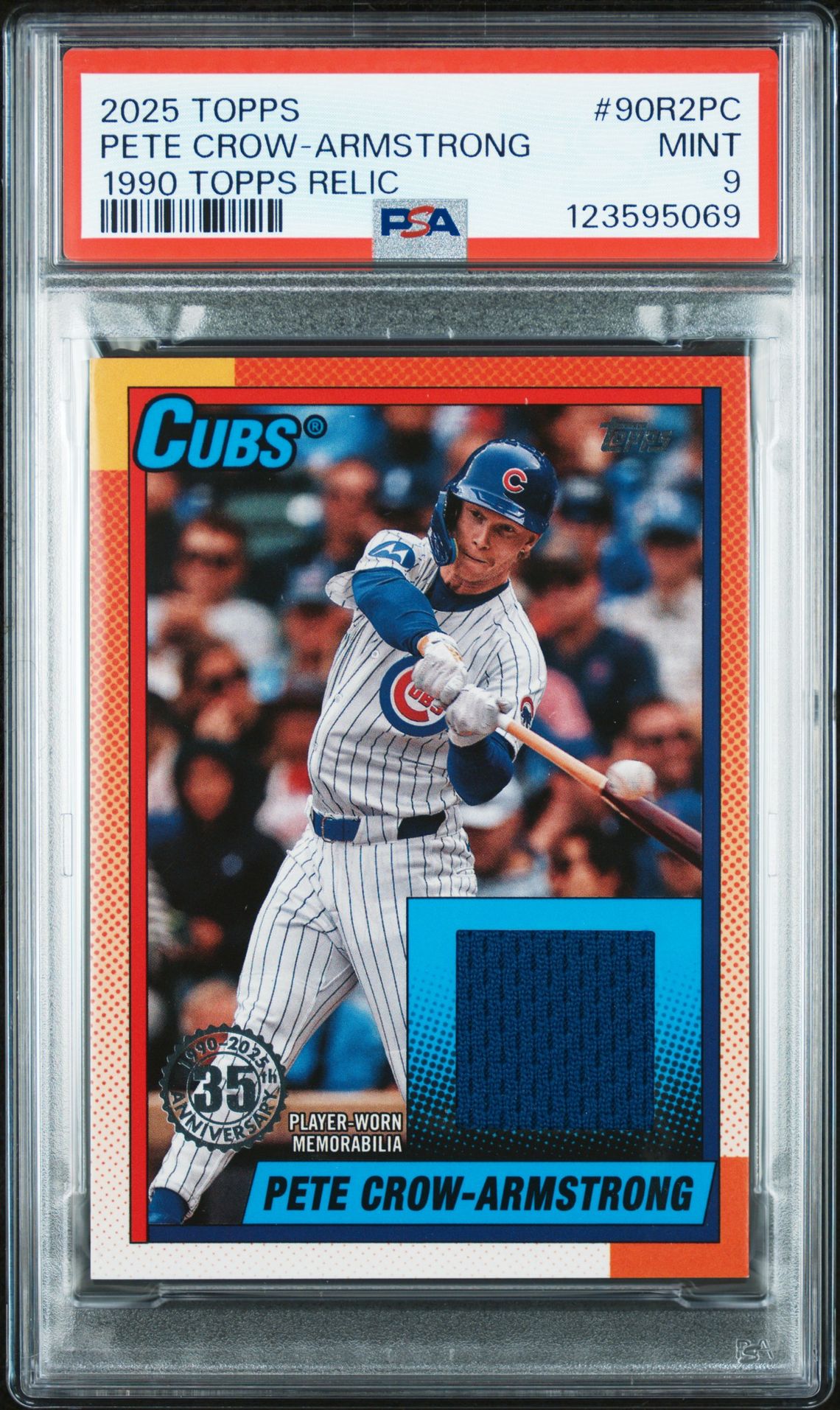 2025 Topps 1990 Topps Baseball Relics Pete Crow-Armstrong #90R2Pc (Series 2) Mint 9 front