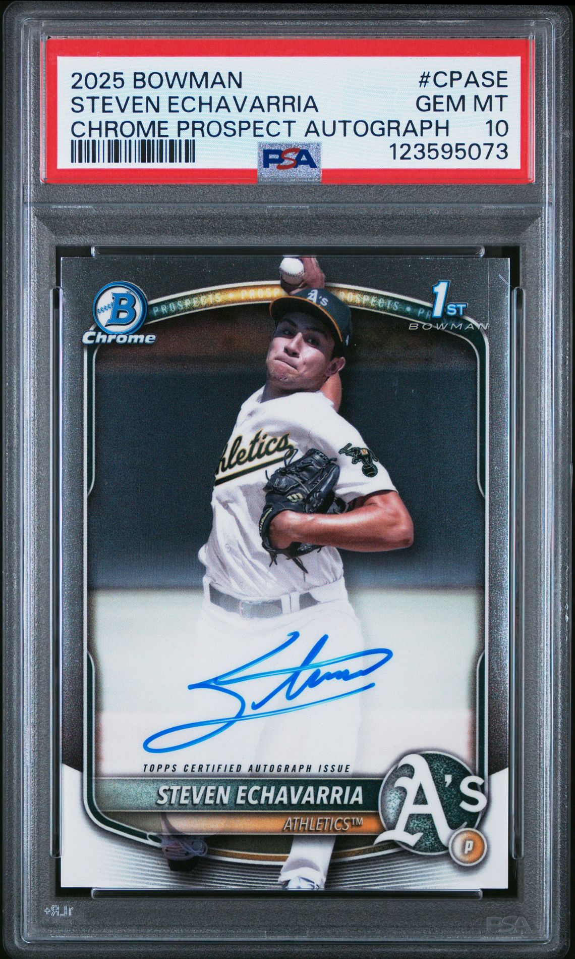 2025 Bowman Chrome Prospect Autographs Steven Echavarria #Cpase Gem Mt 10 front